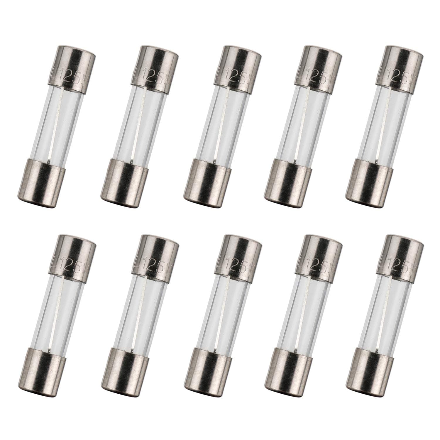 5x20 mm 8 A 8 amp 125 V 125 Volt 0.2x0.78 Inch F8AL125V Fast-Blow Glass Fuses (Pack of 10)