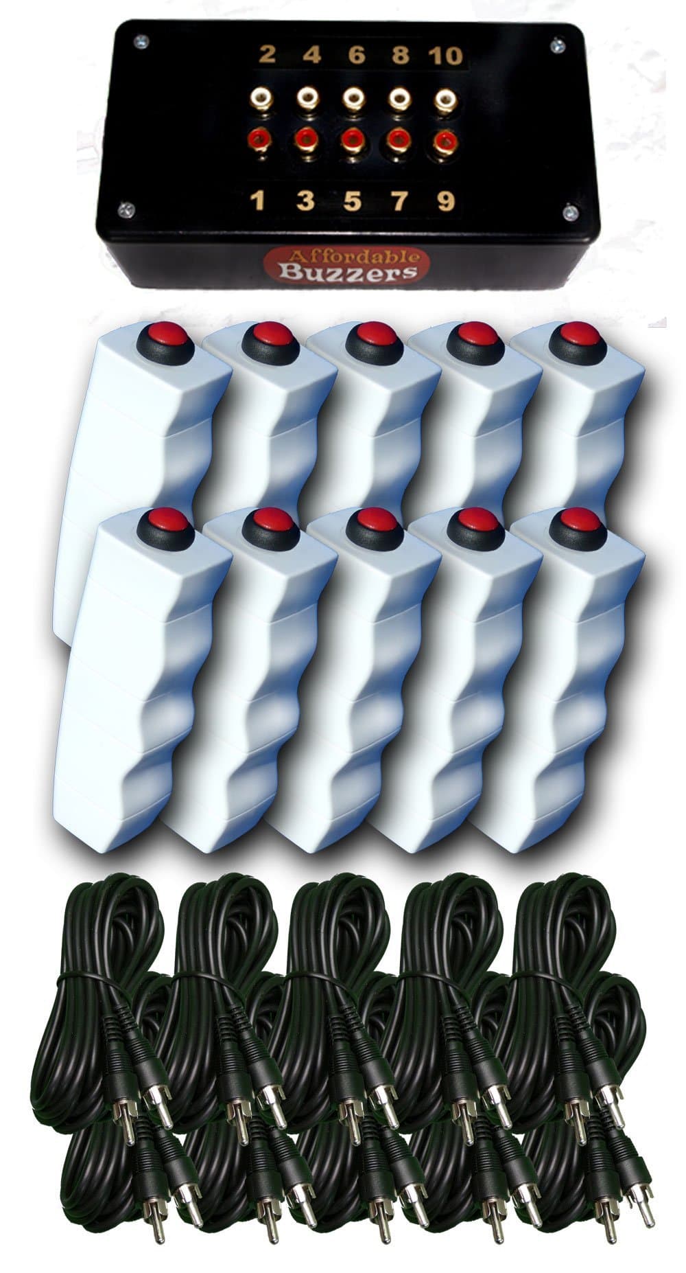 10-Player Handheld Quiz Game Buzzer System with 25ft cables for WINDOWS (Mac available - see separate listing)