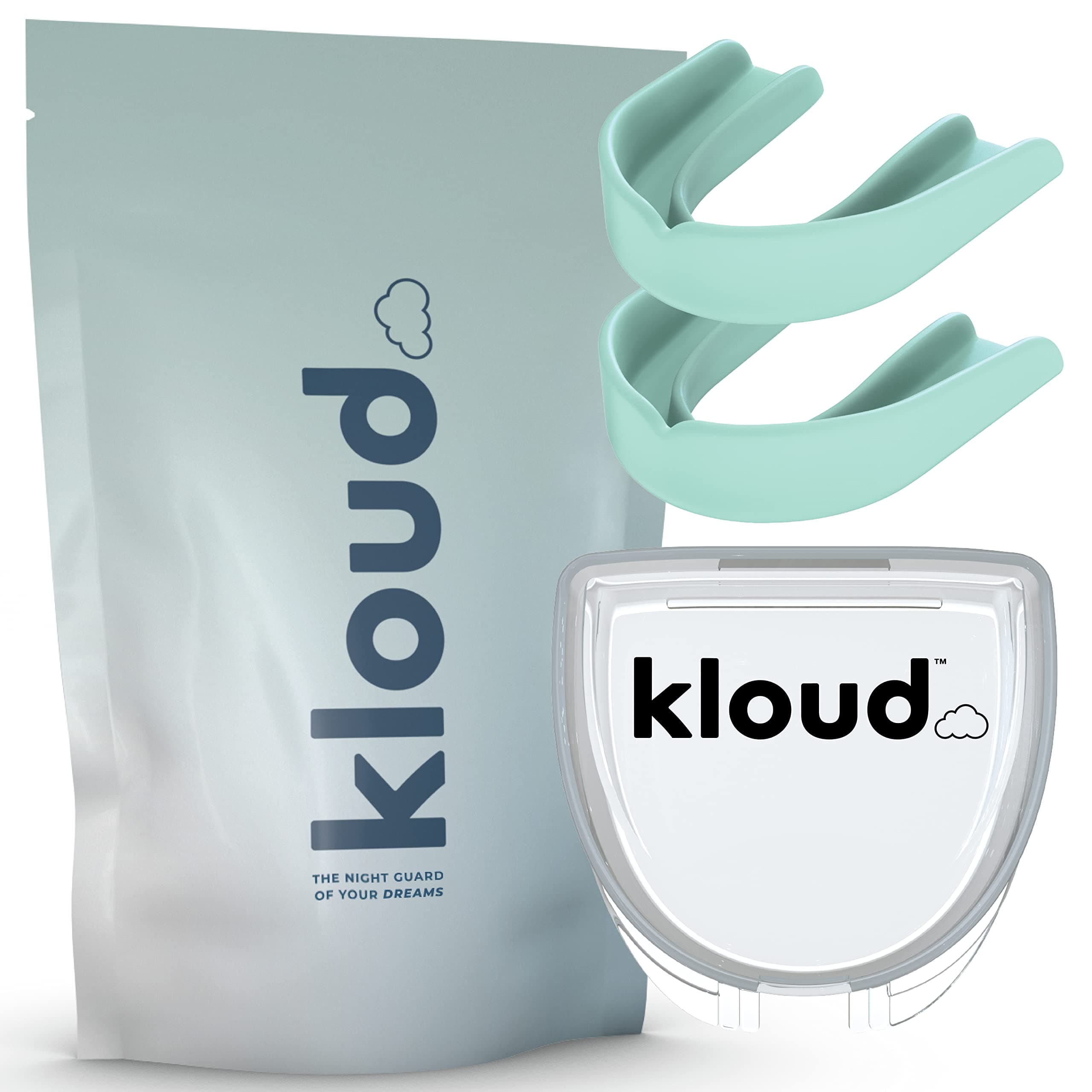 CUSTMBITE Kloud Night Guard - Mouth Guard for Clenching Teeth and Grinding Teeth, 2 Pack Custom Moldable Dental Mouth Guard