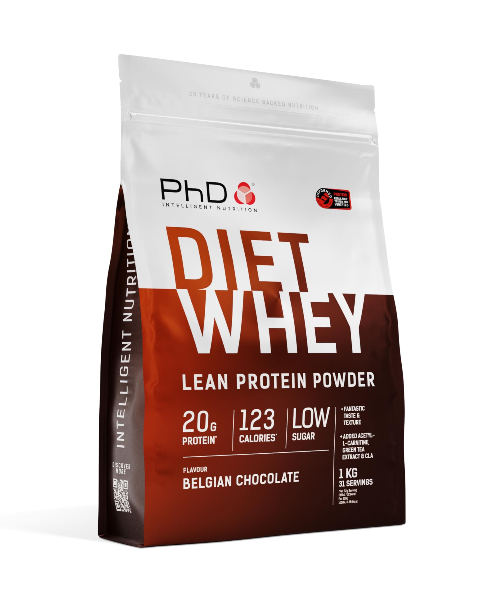 Nutrition Diet Whey High Protein Lean Matrix | Low Calorie Belgian Chocolate Protein Powder | 1kg Bag, 40 Servings