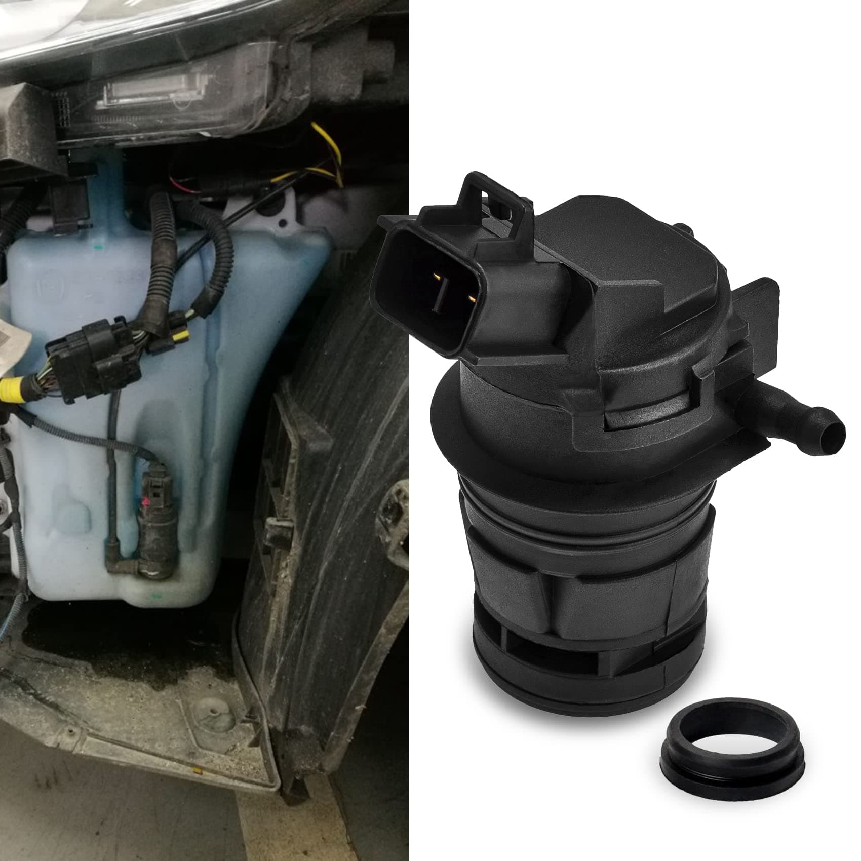 Windshield Washer Pump Replacement OEM#85330-60190, 85330-AE010 with Grommet, Windshield Wiper Pump Suitable for Most Vehicles, Standard Windshield Washer Fluid Pump