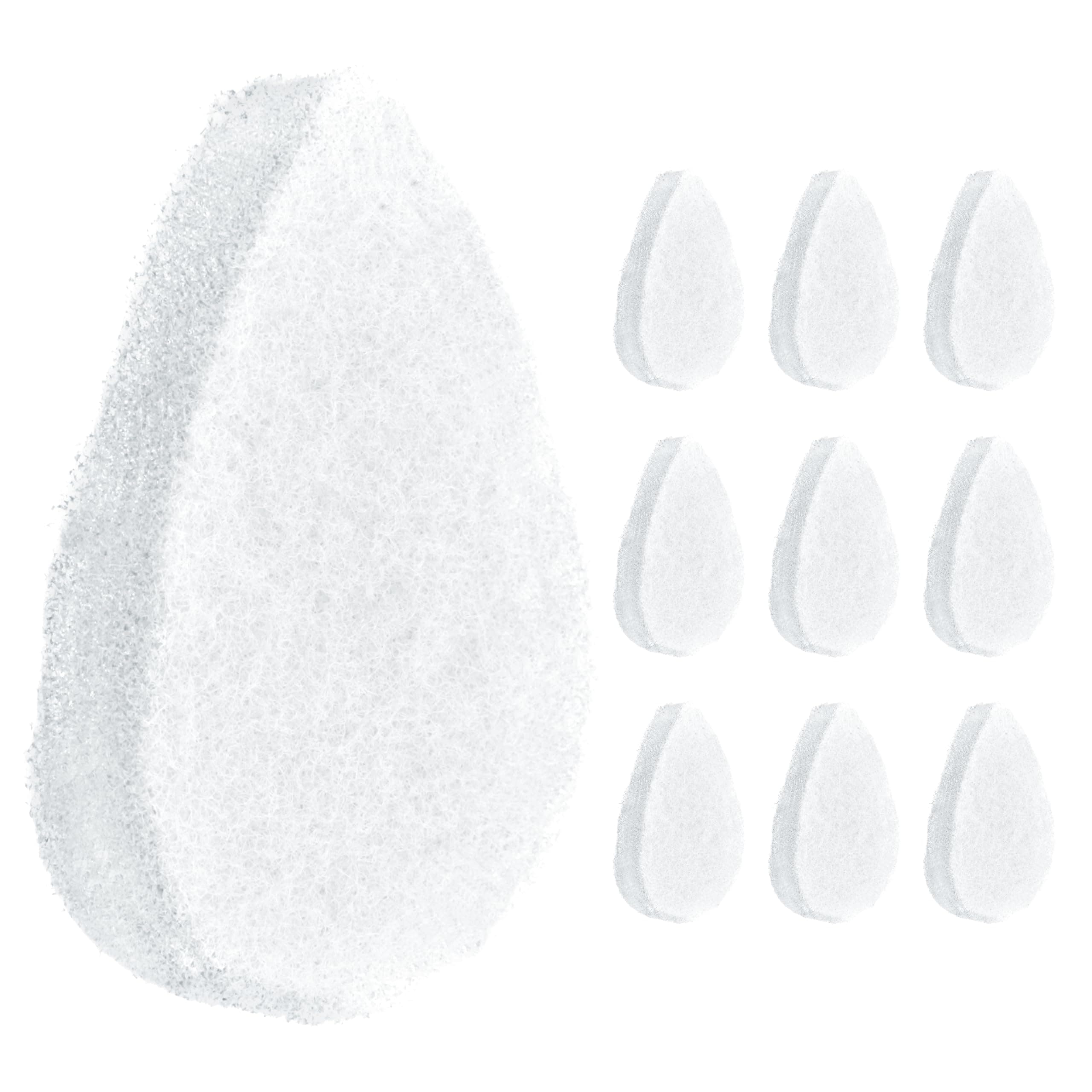IMPRESA Facial Sponge - Daily Deep Cleansing Face Scrubber - Gentle Exfoliating Pads for Dead Skin Removal - Reusable Face Scrub Pads for Normal to Oily Skin - Pack of 10, White, Regular Puff Style