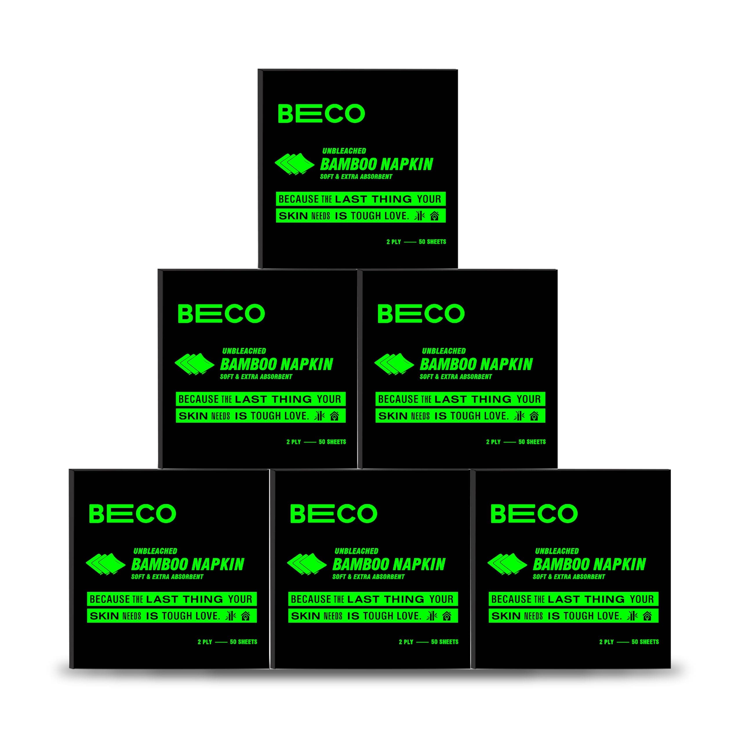 Bamboo Super Soft & Absorbent Serving Tissue Napkins 600 sheets 300 Pulls 2 ply- 100% Natural and Ecofriendly (Pack of 6)