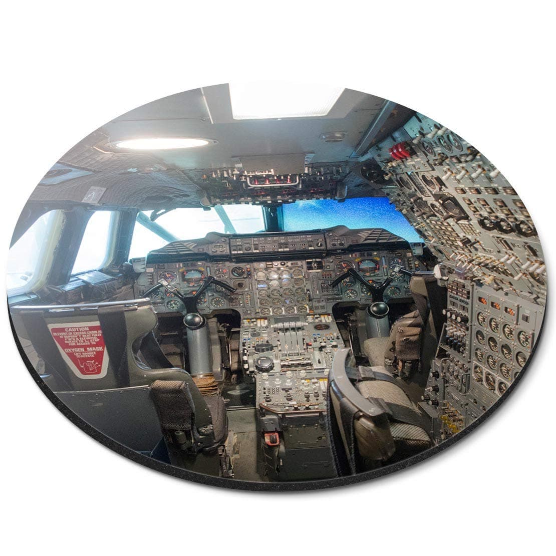 Destination Vinyl ltd Concorde Cockpit Flightdeck Pilot Plane - Flexible Round 5mm Rubber Mouse Mat Pad Office Home Novelty Printed Desk Accessory - 44699