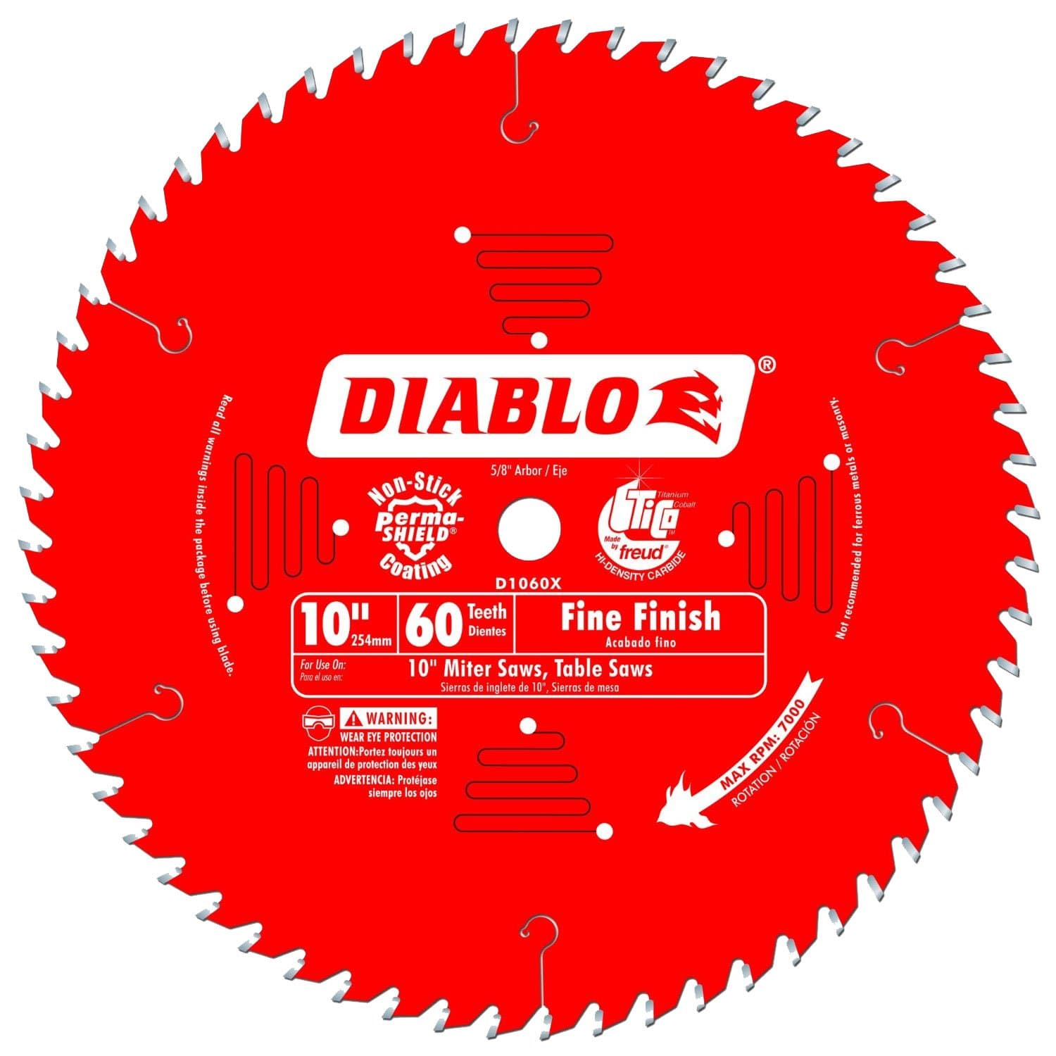 D1060X 10" x 60 Tooth Fine Finish Blade