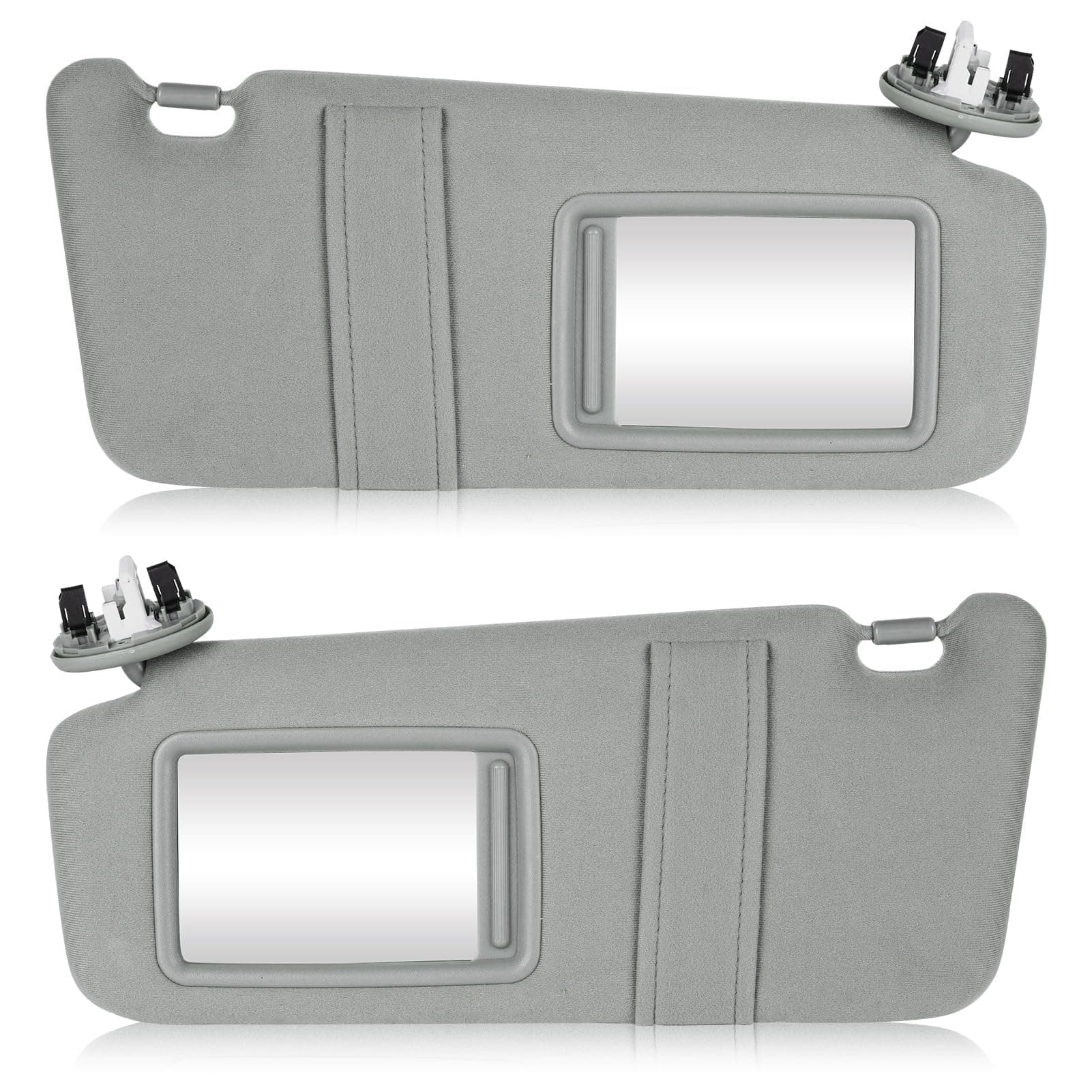 Left & Right Sun Visor with Light for Toyota Camry 2007-2011 with Sunroof, Driver & Passenger Side Gray Sunvisor Replace 74320-06800-B0 74310-06800-B0