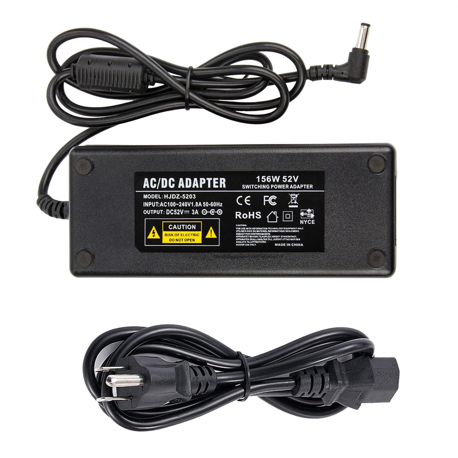 52V 3A Power Supply Adapter - COOLM AC DC 52 Volt 3 Amp Replacement 52V 2A 2.3A 2.5A 2.7A 2.88A for Reolink PoE NVRs, PoE Switch, PoE Injector, Compatible with RLN16-410 / RLN8-410