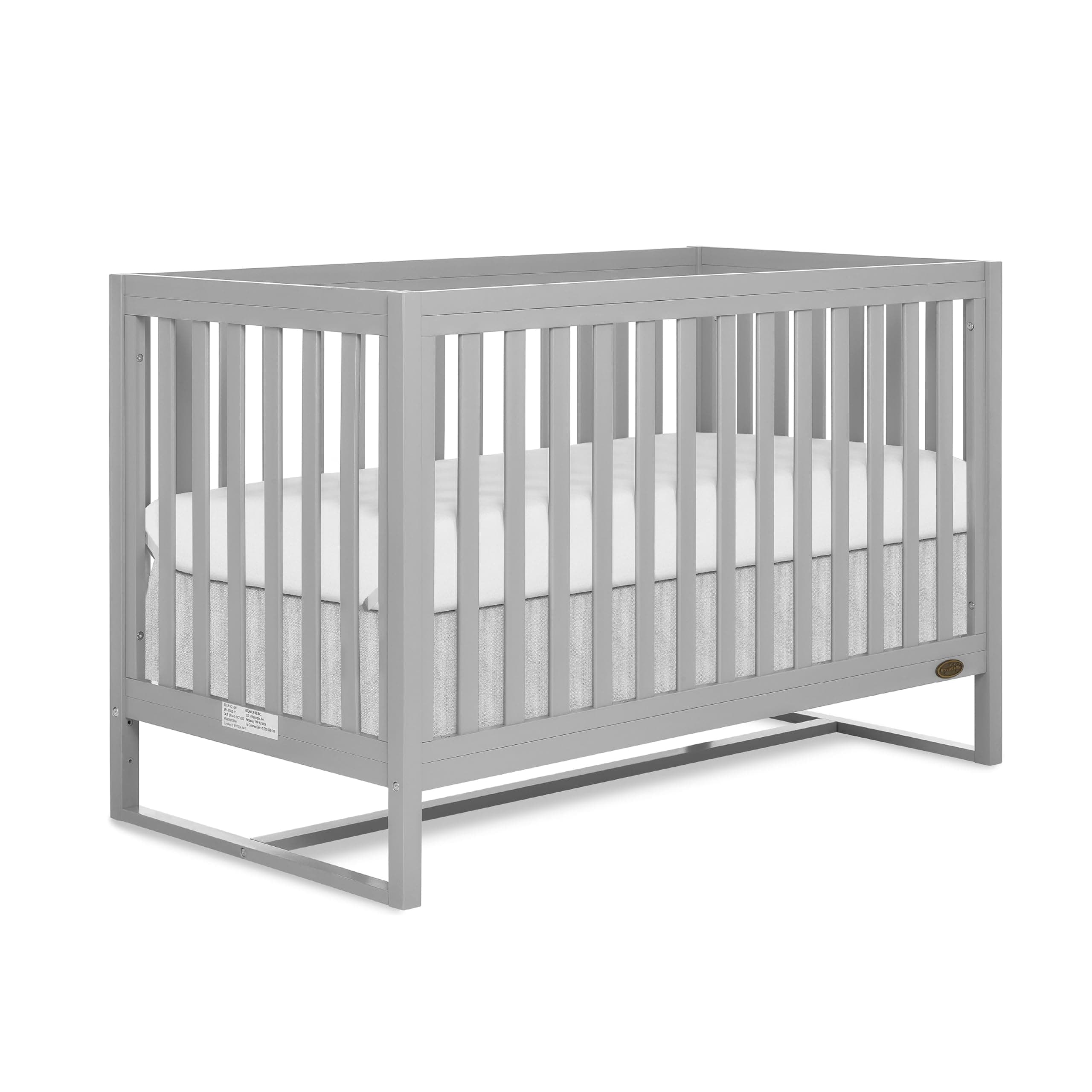 Arlo 5-in-1 Convertible Full-Size Baby Crib in Pebble Grey, GreenGuard Gold & JPMA, Converts to Toddler, Day & Full-Size Bed, 3 Mattress Heights, Non-Toxic Finish, Sustainable Pinewood