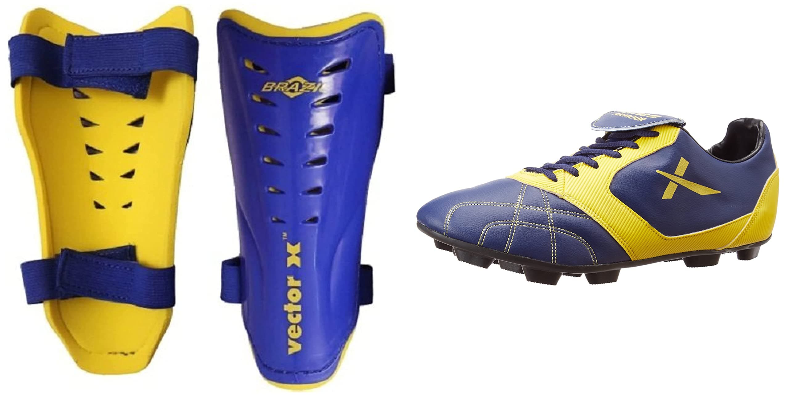 Vector X Brazil Shin pad, Small (Blue/Yellow)