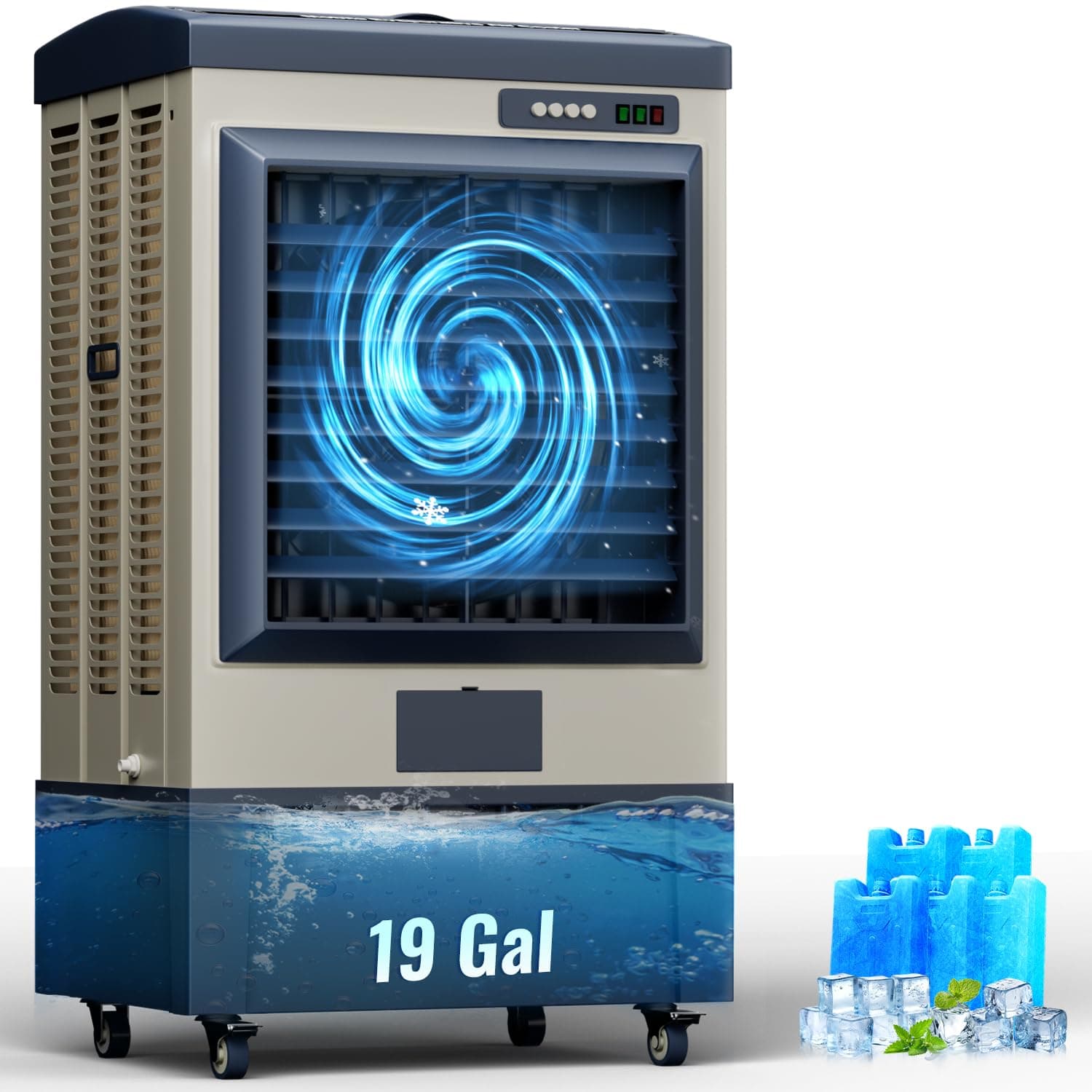 6500CFM Swamp Cooler, 48" Evaporative Air Cooler with Continuous Auto Fill, 3 Speeds, 120° Oscillation, Portable Cooling Fan for Large Room, Outdoor Air Conditioner for Patio, Garage, Shop