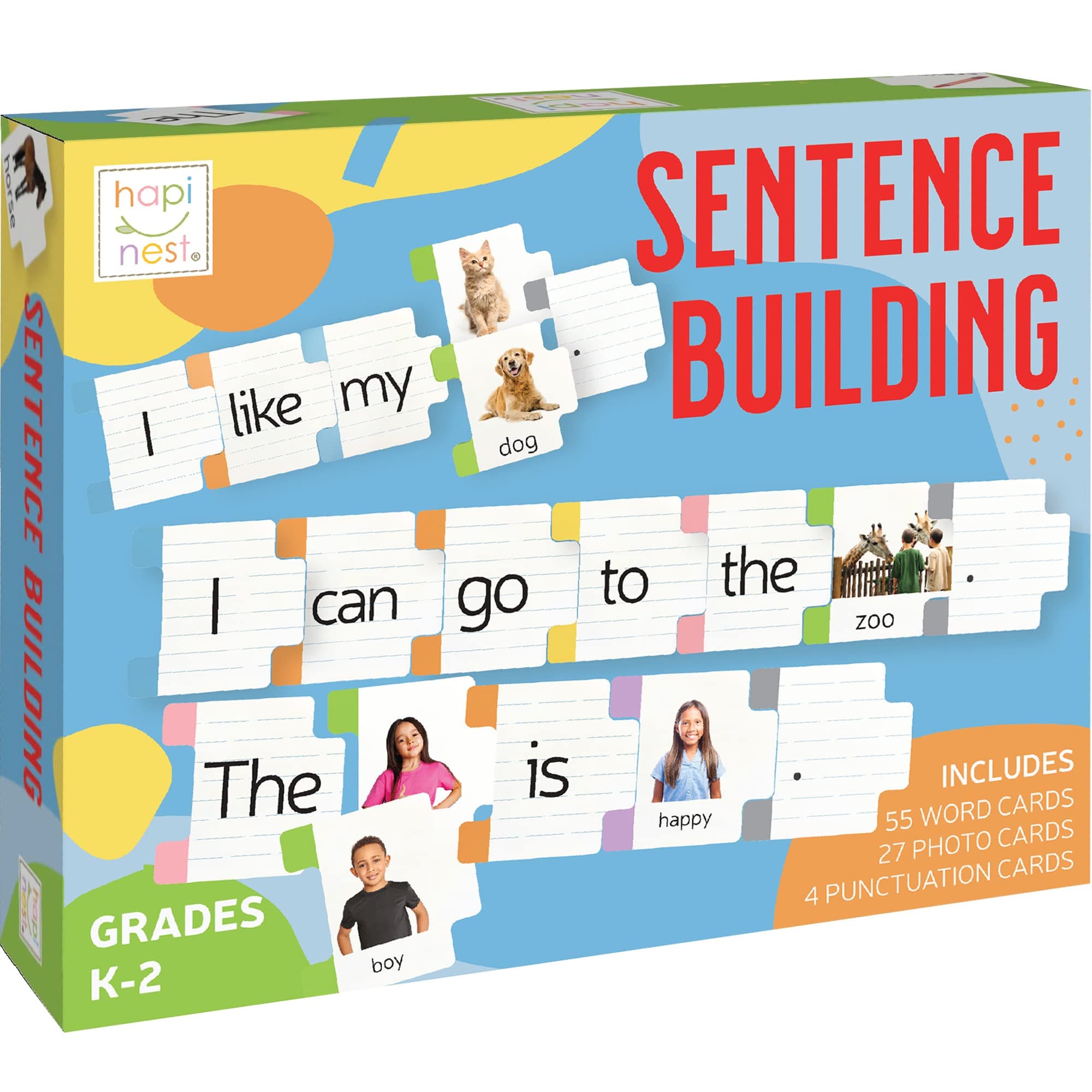 Hapinest Sentence Building for Kids, Learning Game Grammar Reading & Speech Therapy Materials Activities, Kindergarten 1st 2nd Grade Special Education Classroom Must Haves for Teachers & Homeschool