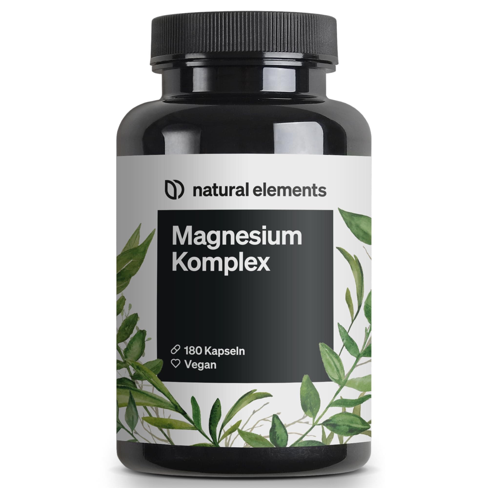 Complete Magnesium - Premium : Made from 5 Compounds - 400mg Elemental Magnesium Per Daily Dose - Lab , Vegan, High Dose