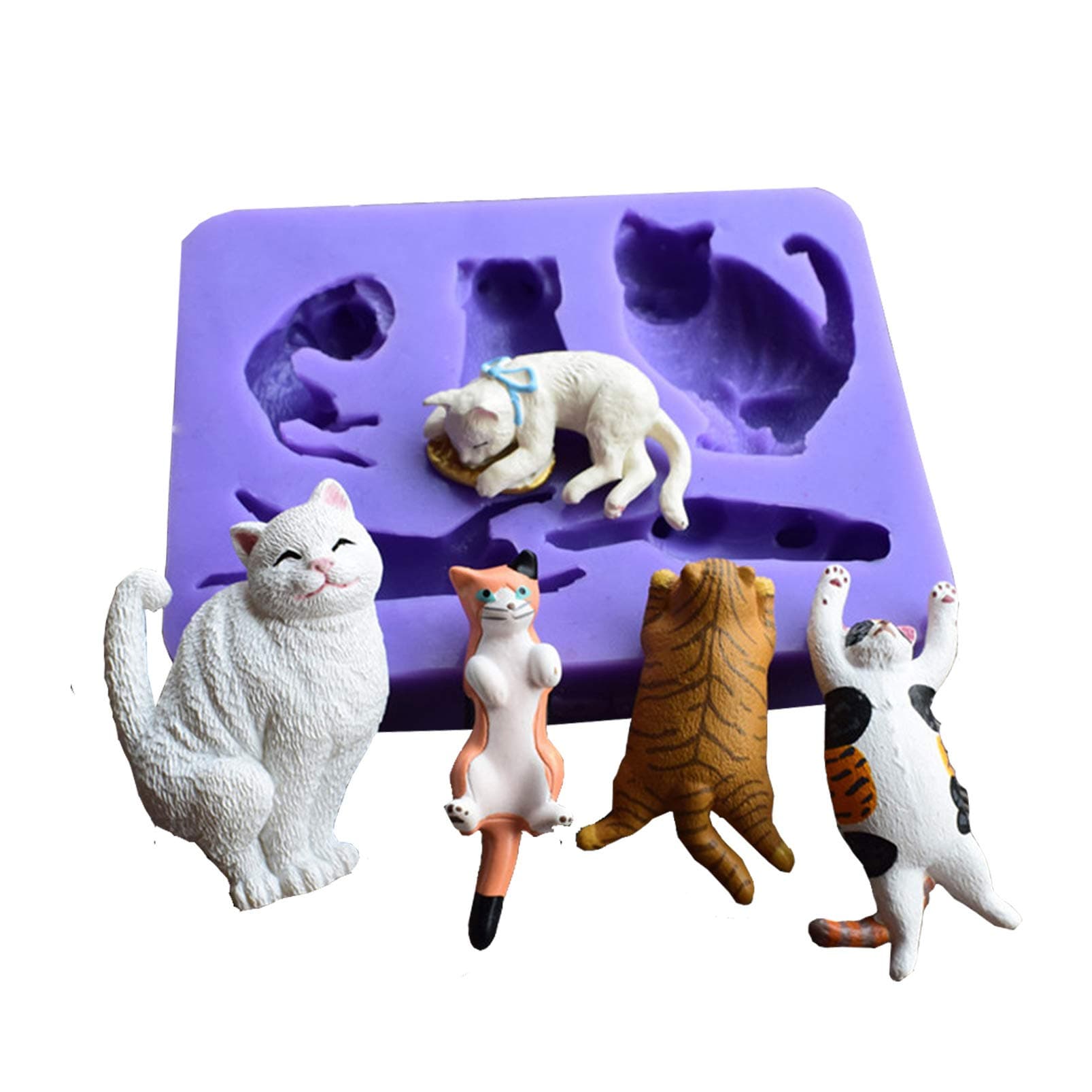 Cute Cats Silicone Mold, Runloo Cats Cake decoration tool, chocolate mold, fondant mold Candy silicone mold