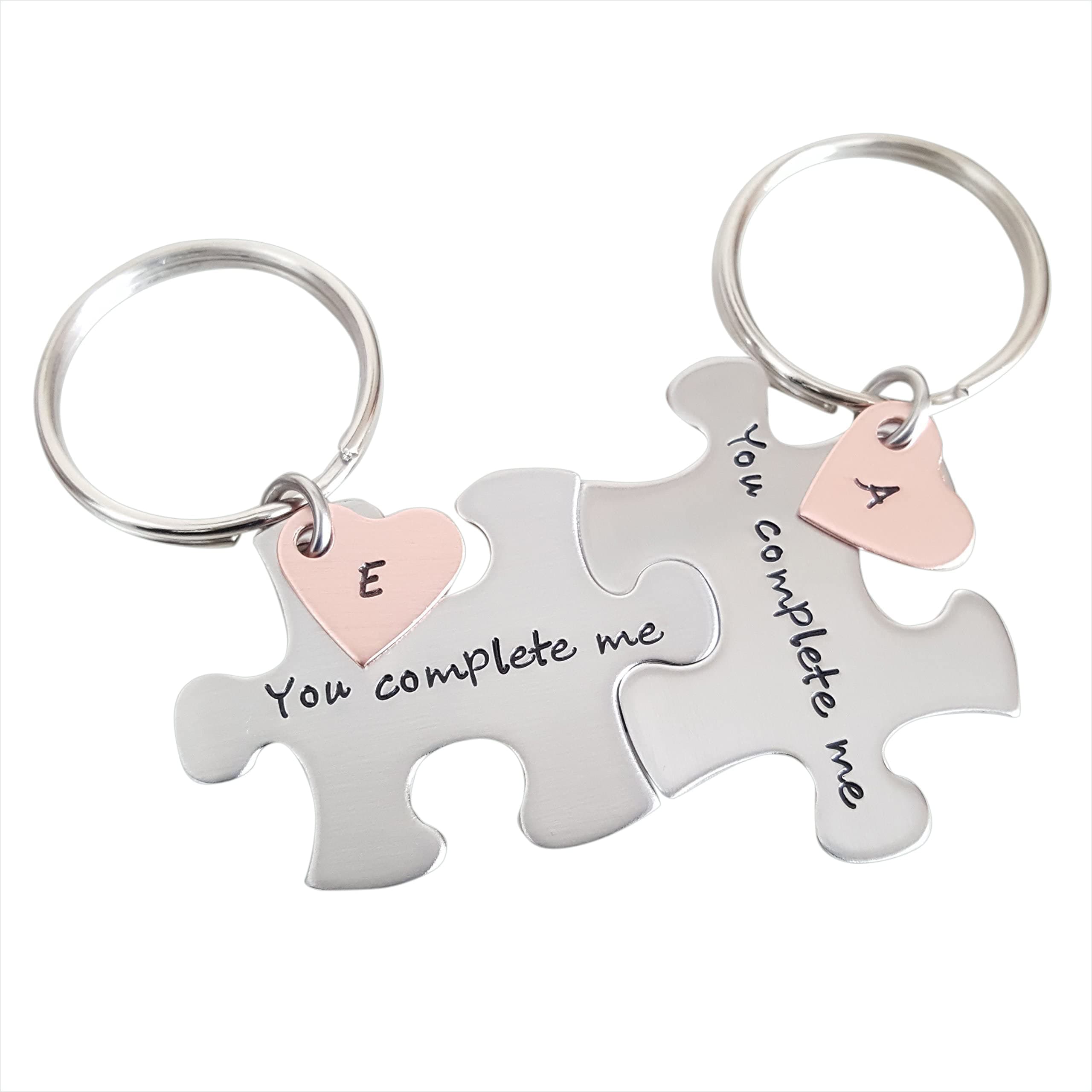 Puzzle Piece Keychains You Complete Me Set of 2