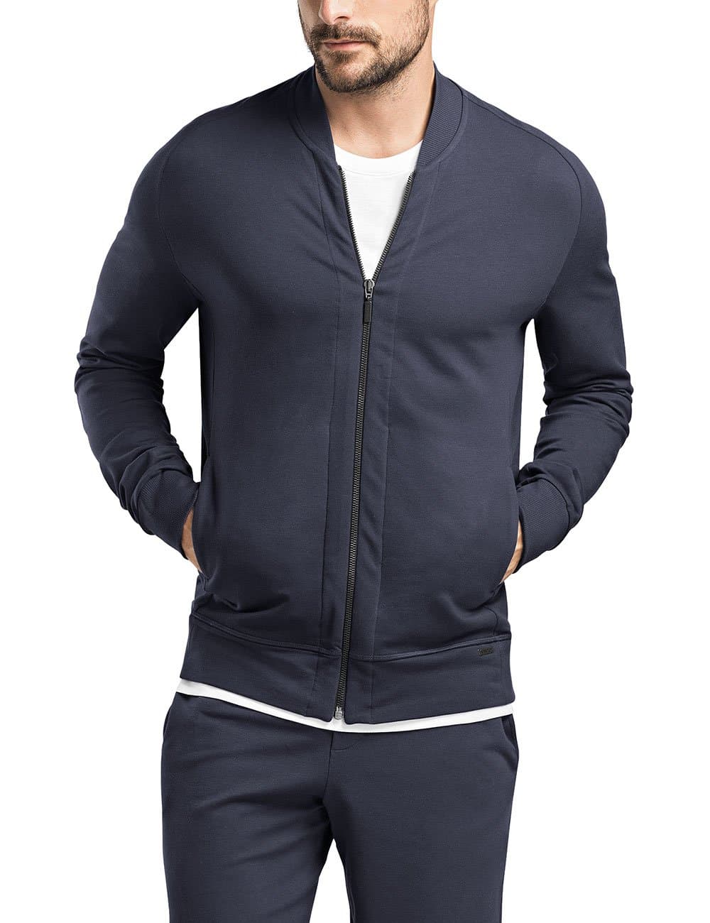 Hanro Men's Pajama Top, Grey Melange