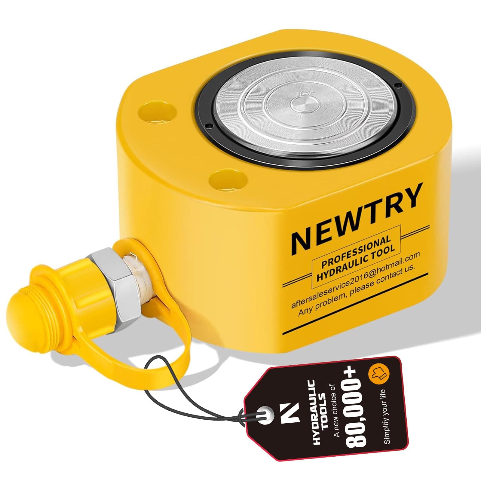 NEWTRY 20 ton Low Profile Hydraulic Ram Jack Stoke 13mm(0.51 inch) Mini Protable Hydraulic Cylinder Industrial Super Thin Lifting Jack, not for Car (20T,13mm)