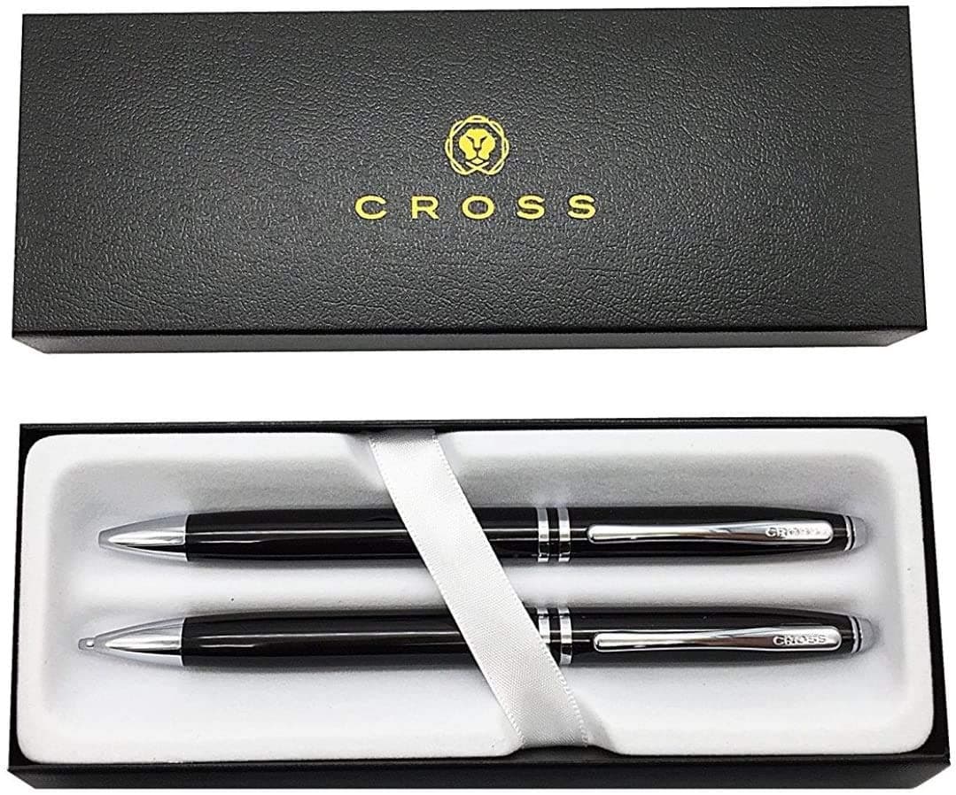 A. T. Cross Luxury Gift Set Black and Chrome Ballpoint Pen