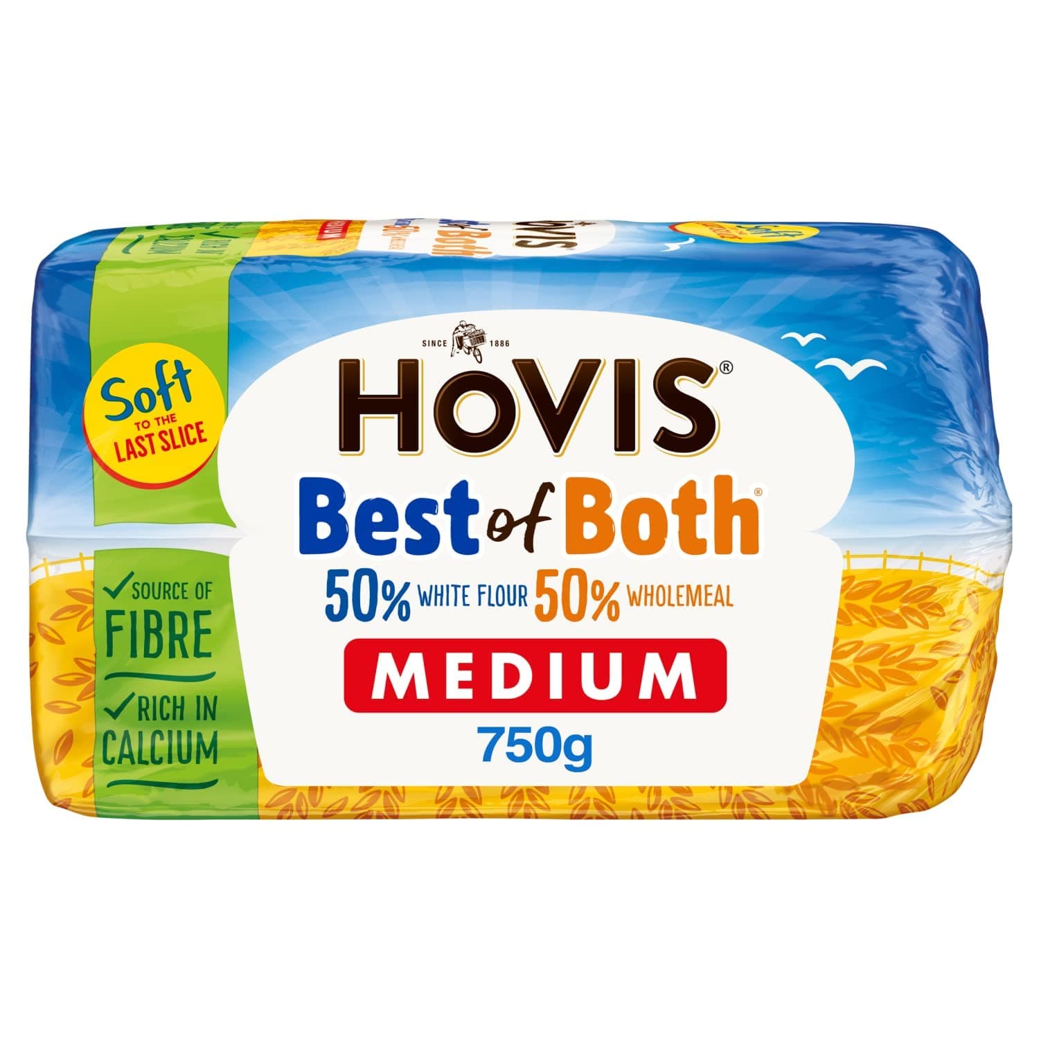 Hovis Best Of Both Medium White Bread, 750 g (Pack of 1)