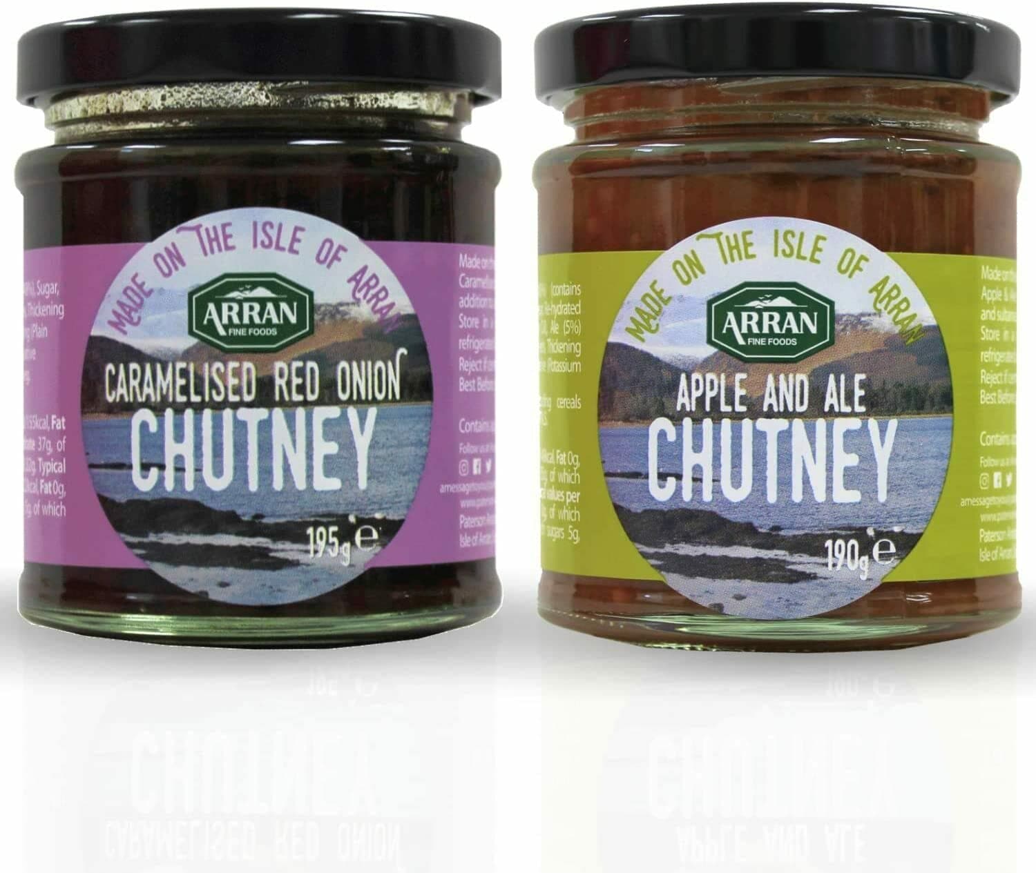 Chutney Selections - Arran's Caramelised Red Onion and Apple & Ale Chutney Set (Pack of 2)