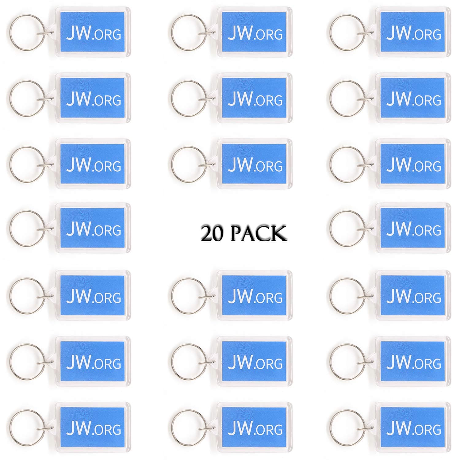 TONOS Rectangle Jw.org No Blood Double Sided Key Chain for Jehovah's Witnesses-20 Pieces Pack