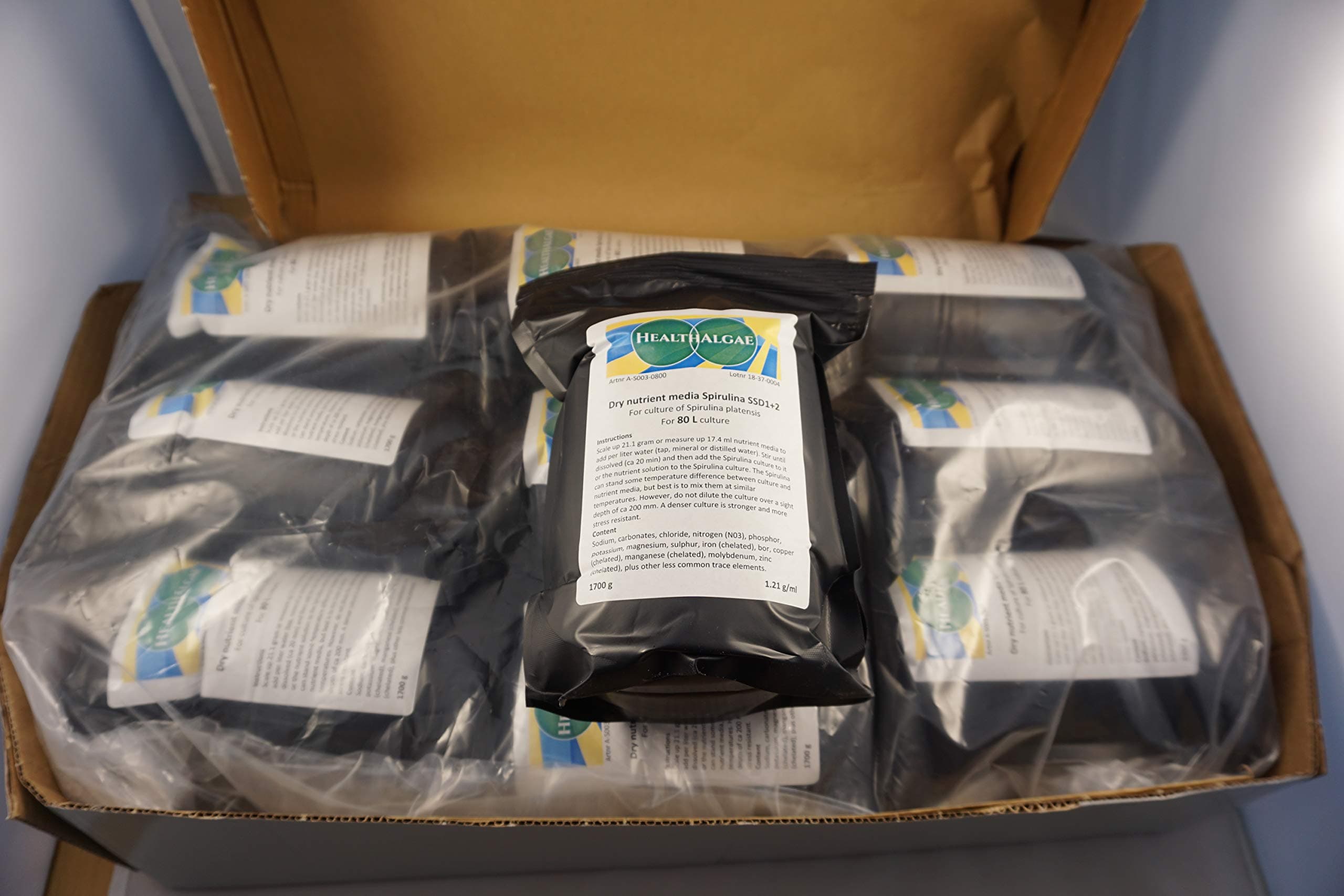 Spirulina platensis grow medium (720 L) Dry medium SSD1+2 for live algae culture, Spirulina culture fertilizer, algae culture fertilizer (720 L)
