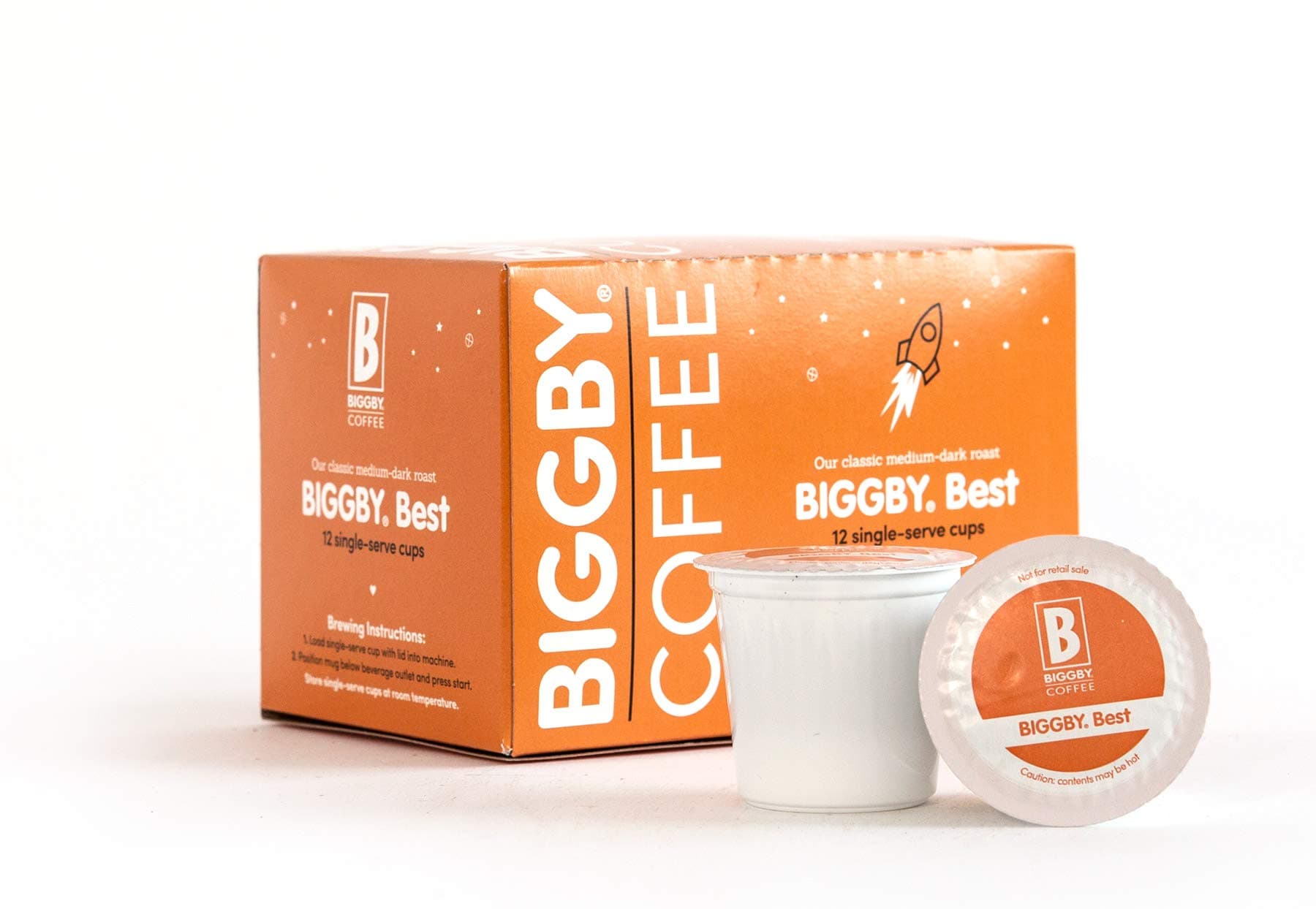 BIGGBY Best, Single Serve Coffee Pods, 12 Count Box, Medium Roast