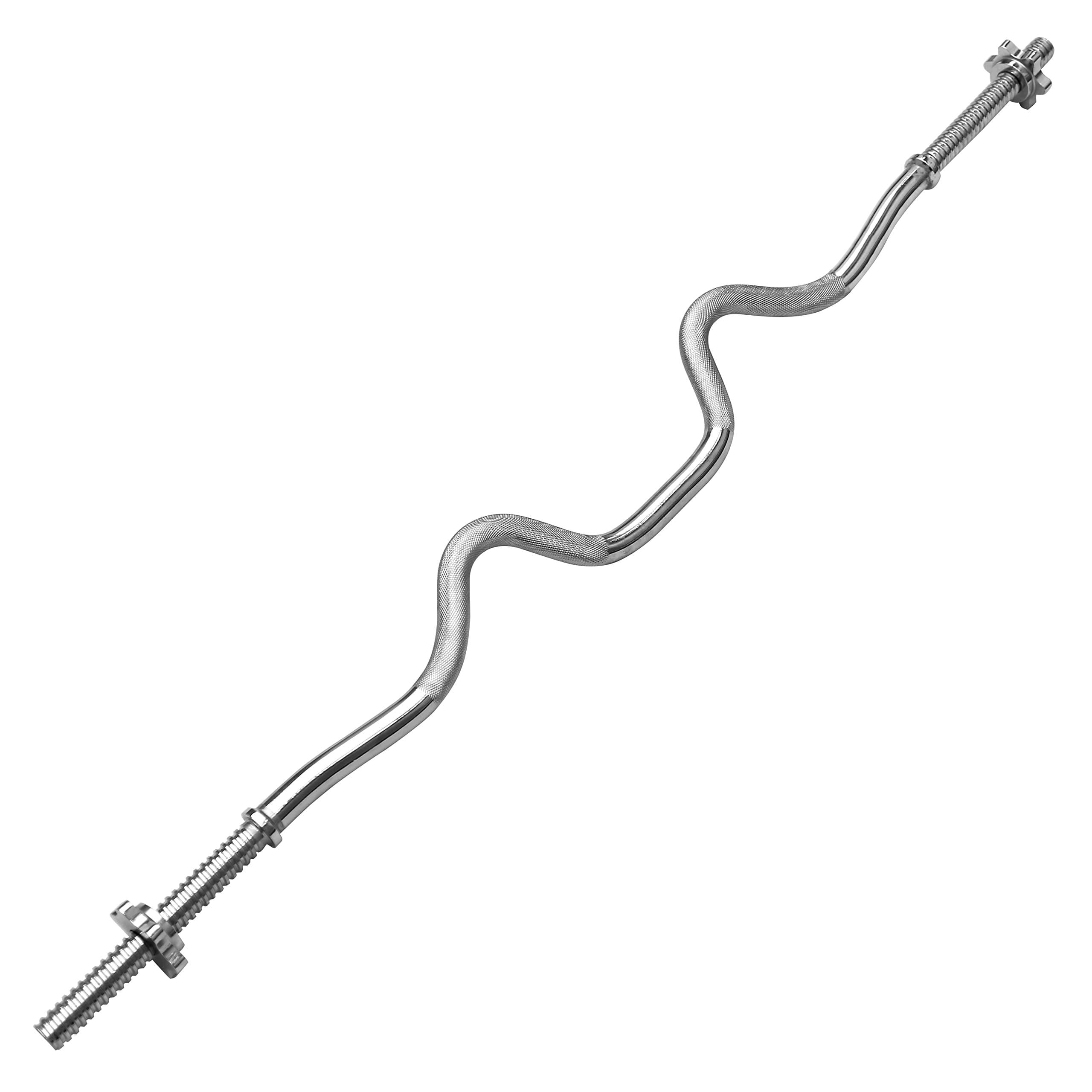 PROIRON Curl Bar Super EZ Bar 47 inches Standard Bar with Spinlock Collars 1200mm