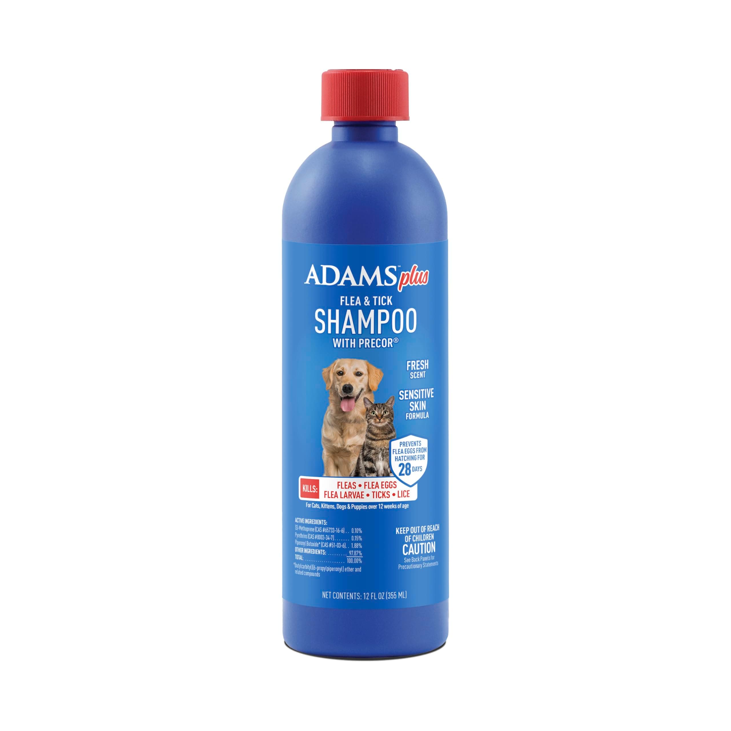 Adams Plus Flea and Tick Shampoo with Precor, 12 Oz