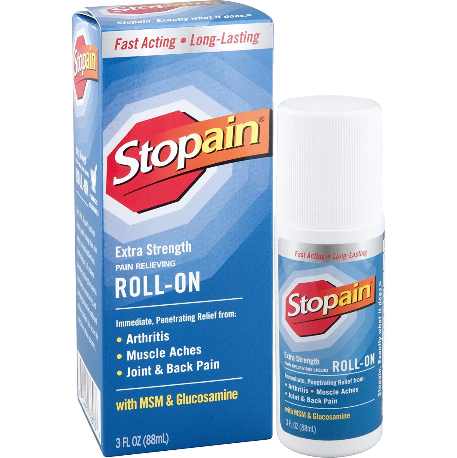 TJ9 - Stopain Cold Pain Relieving LIQUID ROLL-ON Fast Acting and Long Lasting of 3 OZ - 2 PACK BOTTLE