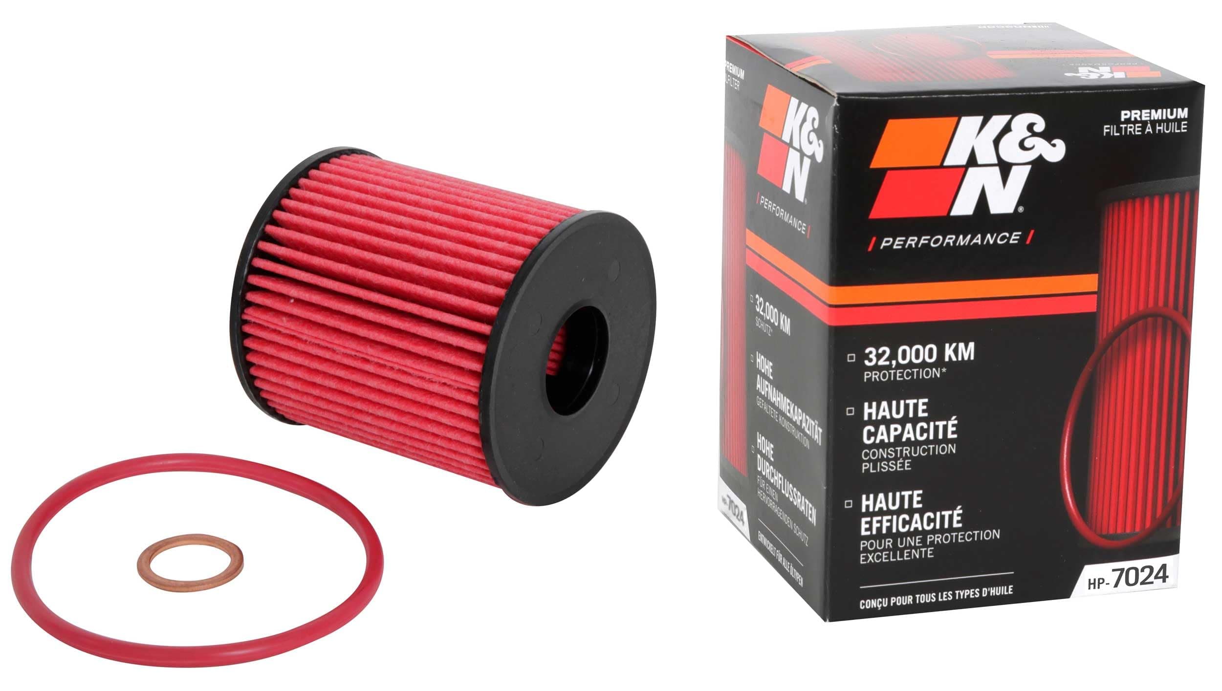 K&N Premium Oil Filter: 20,000 Mile Engine Protection, High Capacity/High Efficiency: Compatible with MINI/FORD/PEUGEOT/LAND ROVER (See Product Description for Select Models), HP-7024