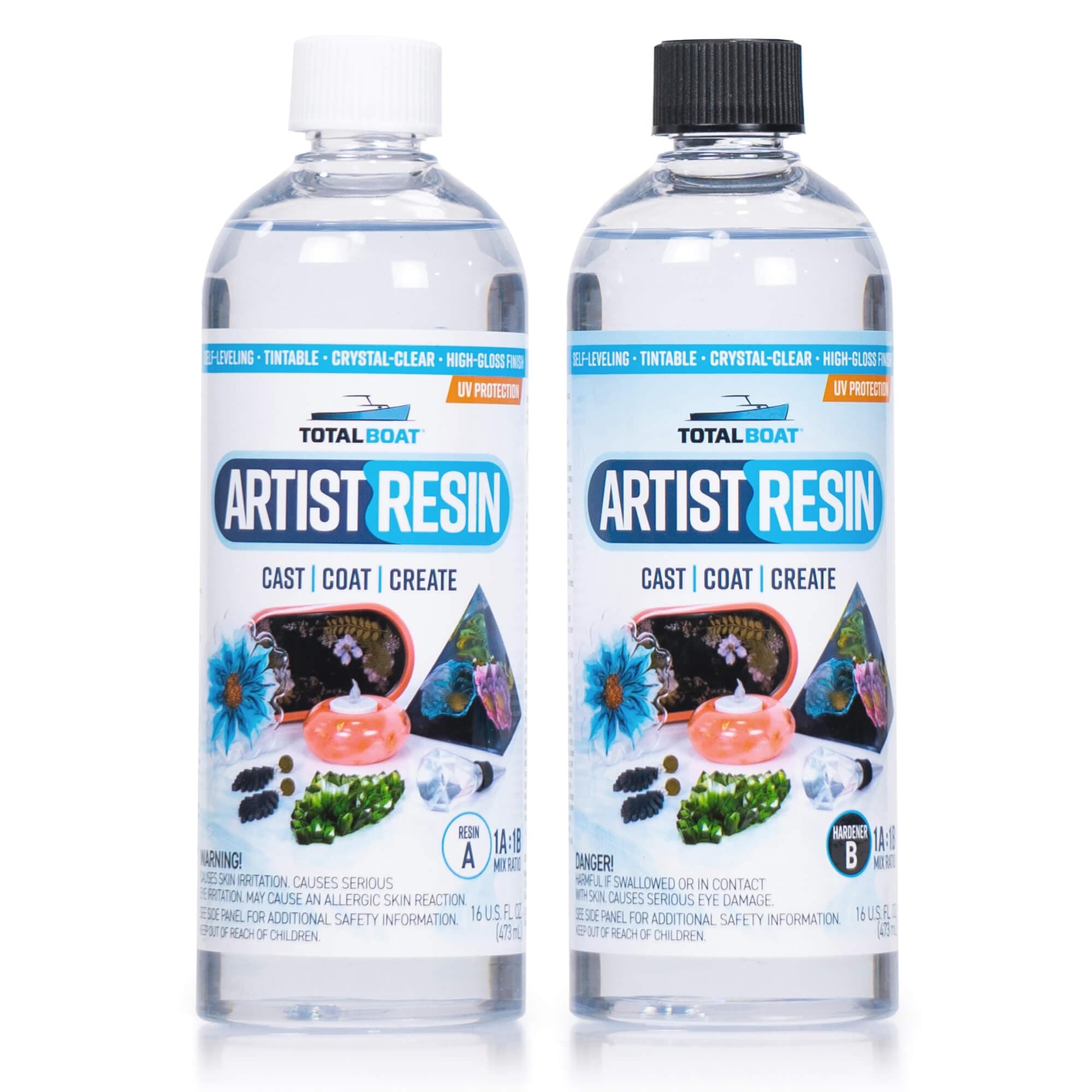 Artist Epoxy Resin - 32 Oz. Quart Kit with 1:1 Mix Ratio and UV Resistance - High-Gloss, Crystal-Clear Casting Formula for Artwork, Charms, Crafts, Jewelry, and Tumblers