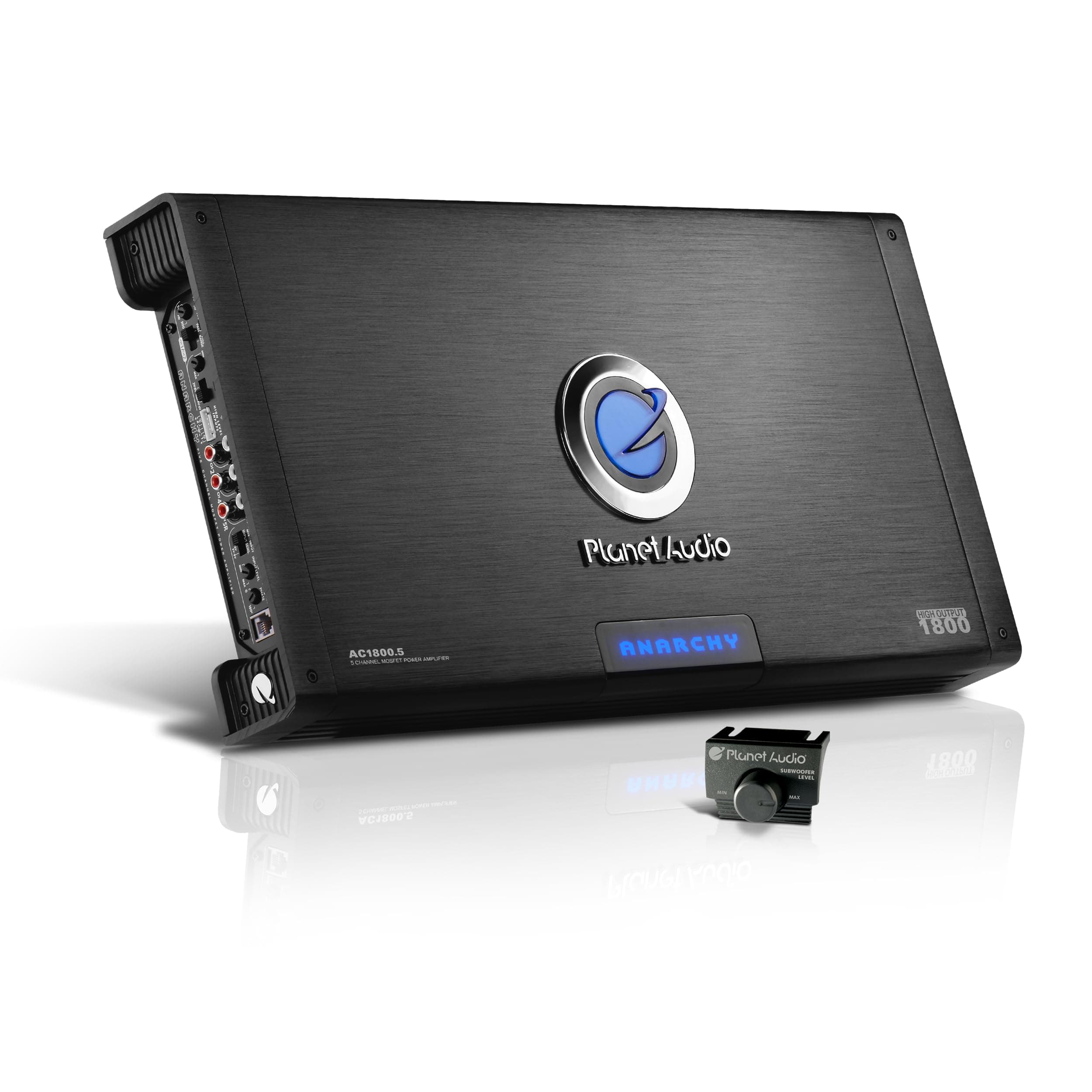 Planet Audio AC1800.5 Anarchy 1800 Watt, 5 Channel, 2/4 Ohm Stable Class A/B, Full Range, Bridgeable, MOSFET Car Amplifier with Remote Subwoofer Control