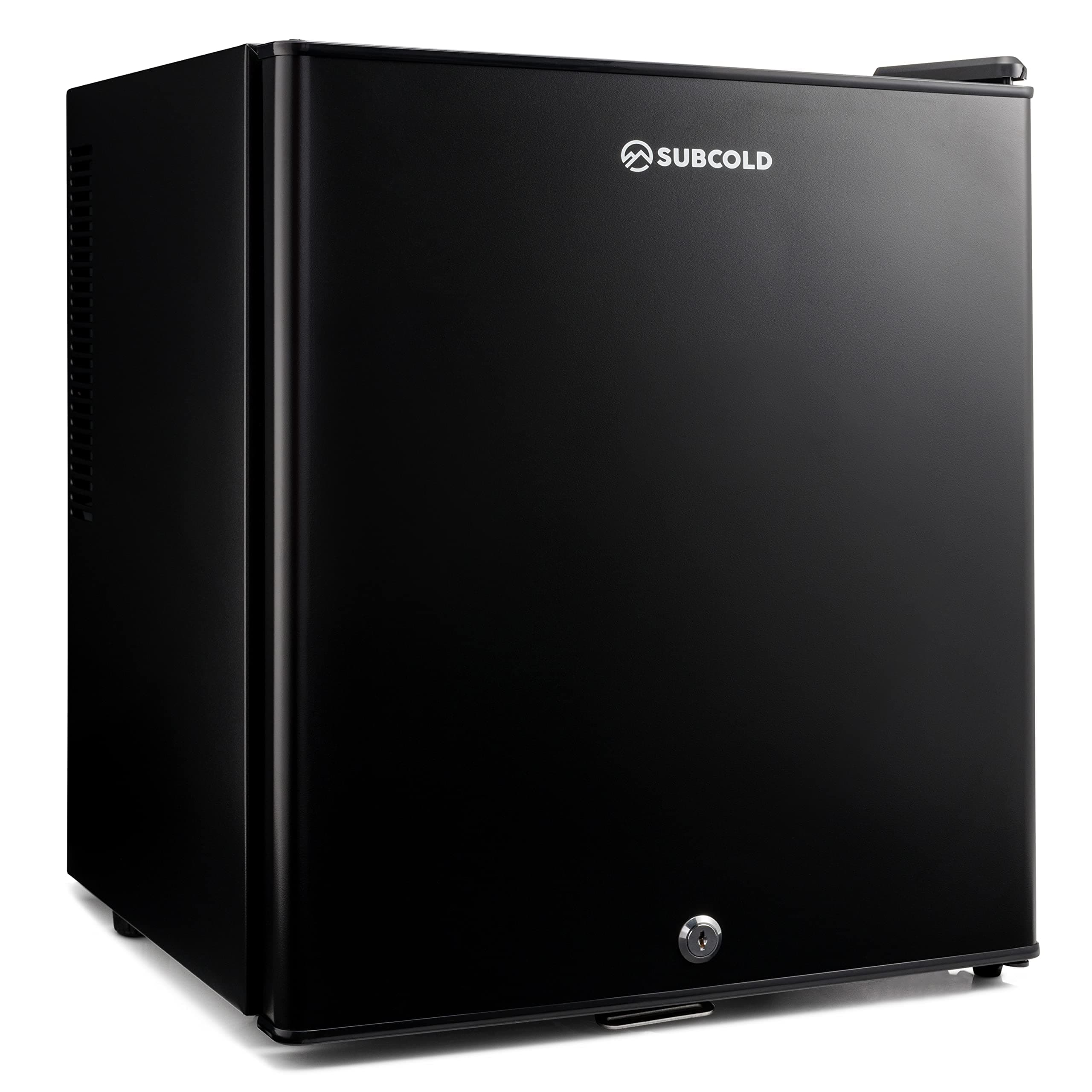 Aire30 LED Mini Fridge | 30L Table Top Model | Quiet Frost Free Fridge for Bedrooms & Hotels | Lockable with Solid door & interior LED light (Black)