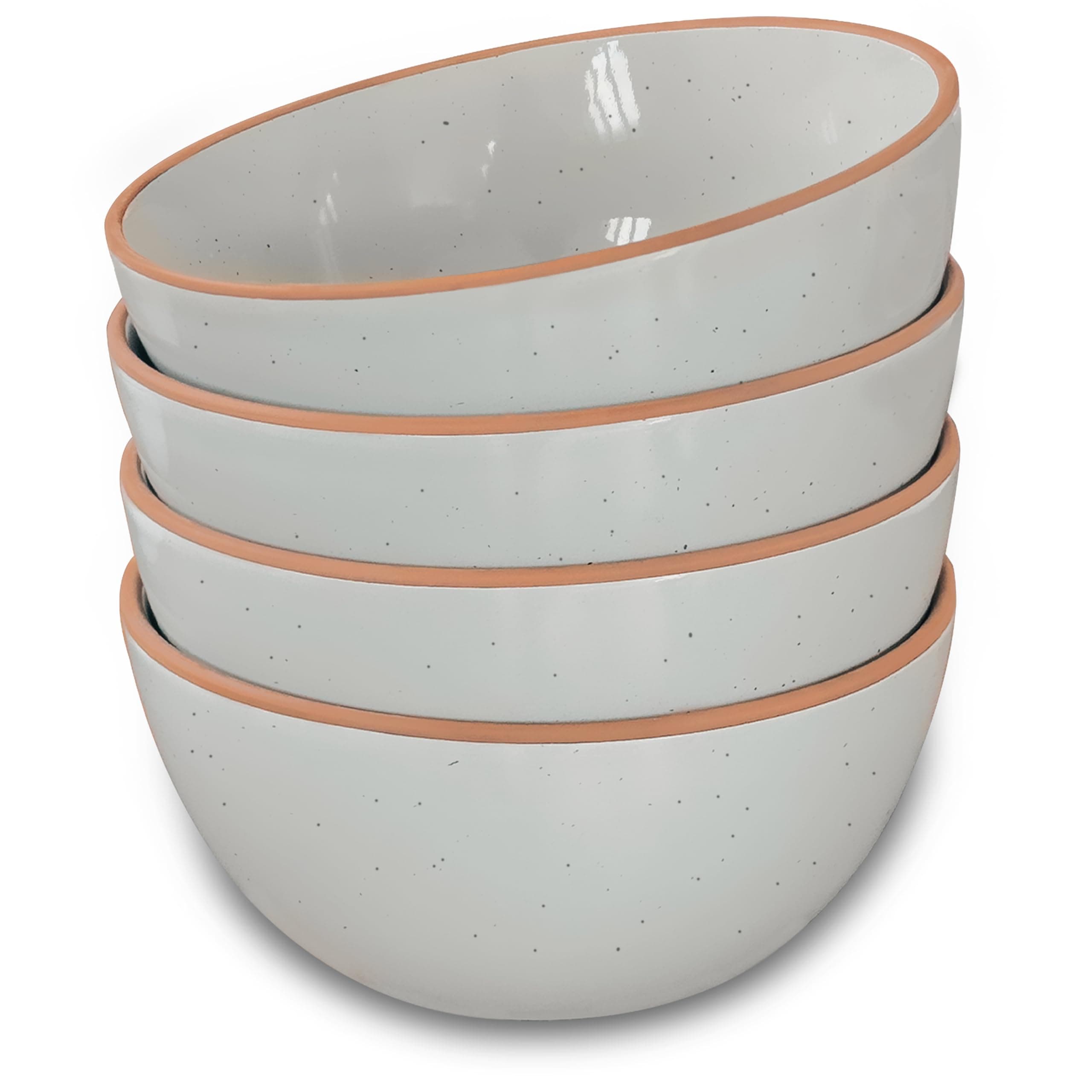 Mora Ceramic Bowls For Kitchen, 28oz - Bowl Set of 4 - For Cereal, Salad, Pasta, Soup, Dessert, Serving etc - Dishwasher, Microwave, and Oven Safe - For Breakfast, Lunch and Dinner - Earl Grey