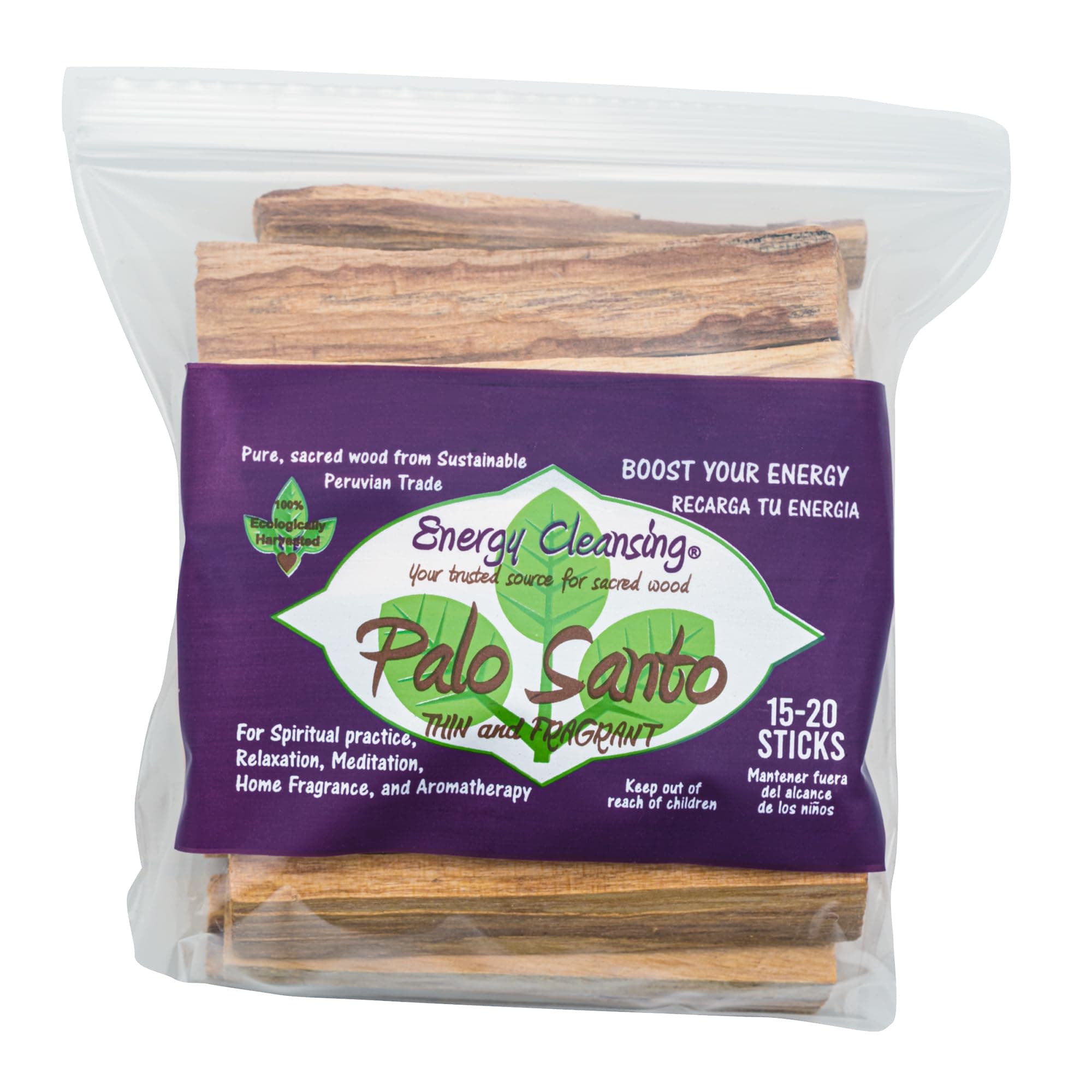 Thin and Fragrant, Natural Resin, 15-20 Sticks, 145 GMS Peruvian Palo Santo, Wild Harvested, 100% Natural and Sustainable