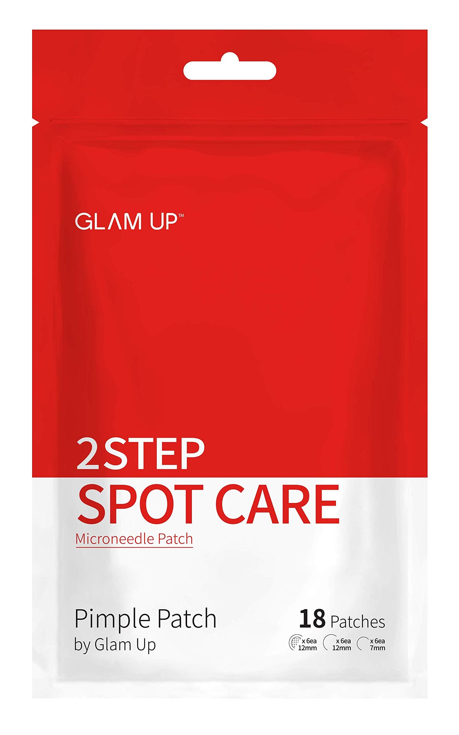 Pimple Patch by Glam Up 2 Step Spot Care, Microneedle Patch - Intensive Trouble Care, Invisible Cover Patch - 18 patches (Microneedle patch * 6ea + Hydrocolloid * 12ea)