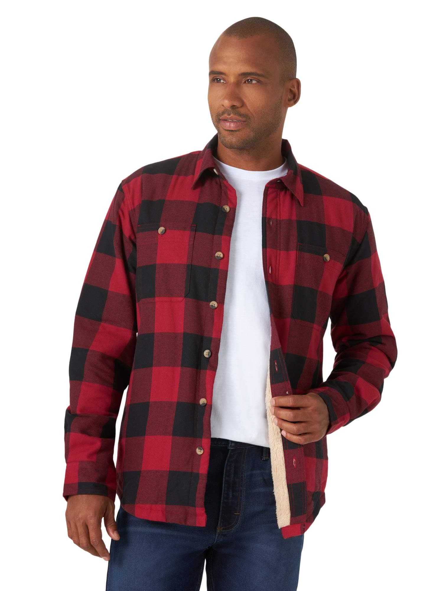 Men's Long Sleeve Sherpa Lined Shirt Jacket