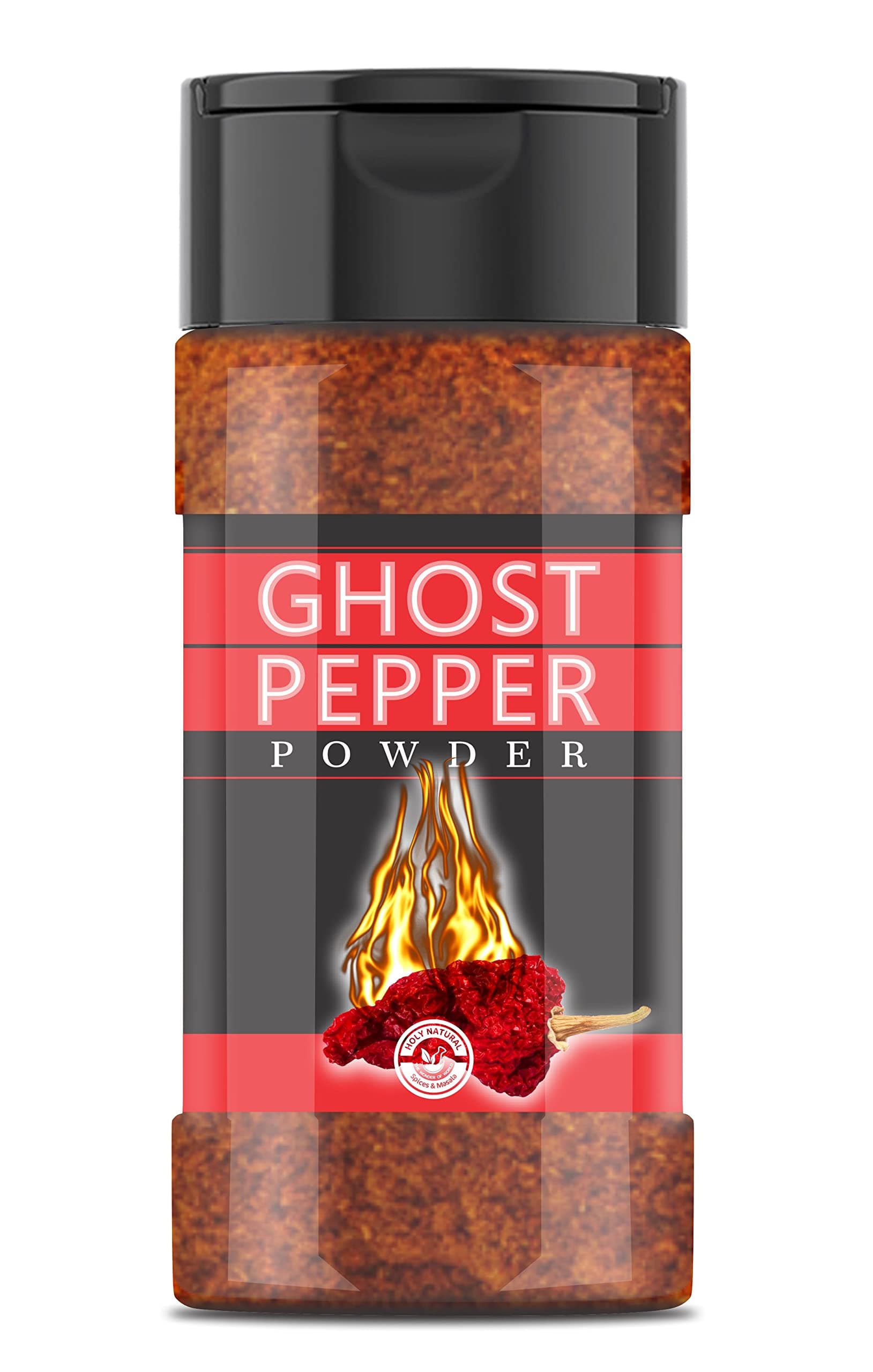 Ghost Pepper Powder (Bhut Jolokia Chili) - 3.5 oz/100 gm, 100% Pure, Smoked, Hottest & Spicy Chili Powder, Add Unique, Delicious, Complex and Smoky Flavor to Your Favorite Dishes
