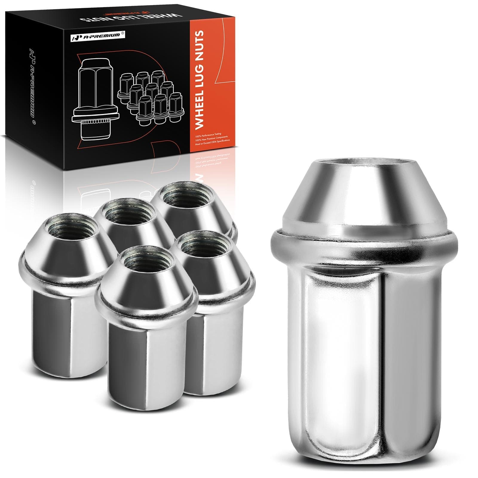 A-Premium M14-1.50 Wheel Lug Nuts Compatible with Chevrolet Silverado 1500 2500 HD 3500 Tahoe GMC Sierra Yukon Terrain Buick Front or Rear 6-PC Set