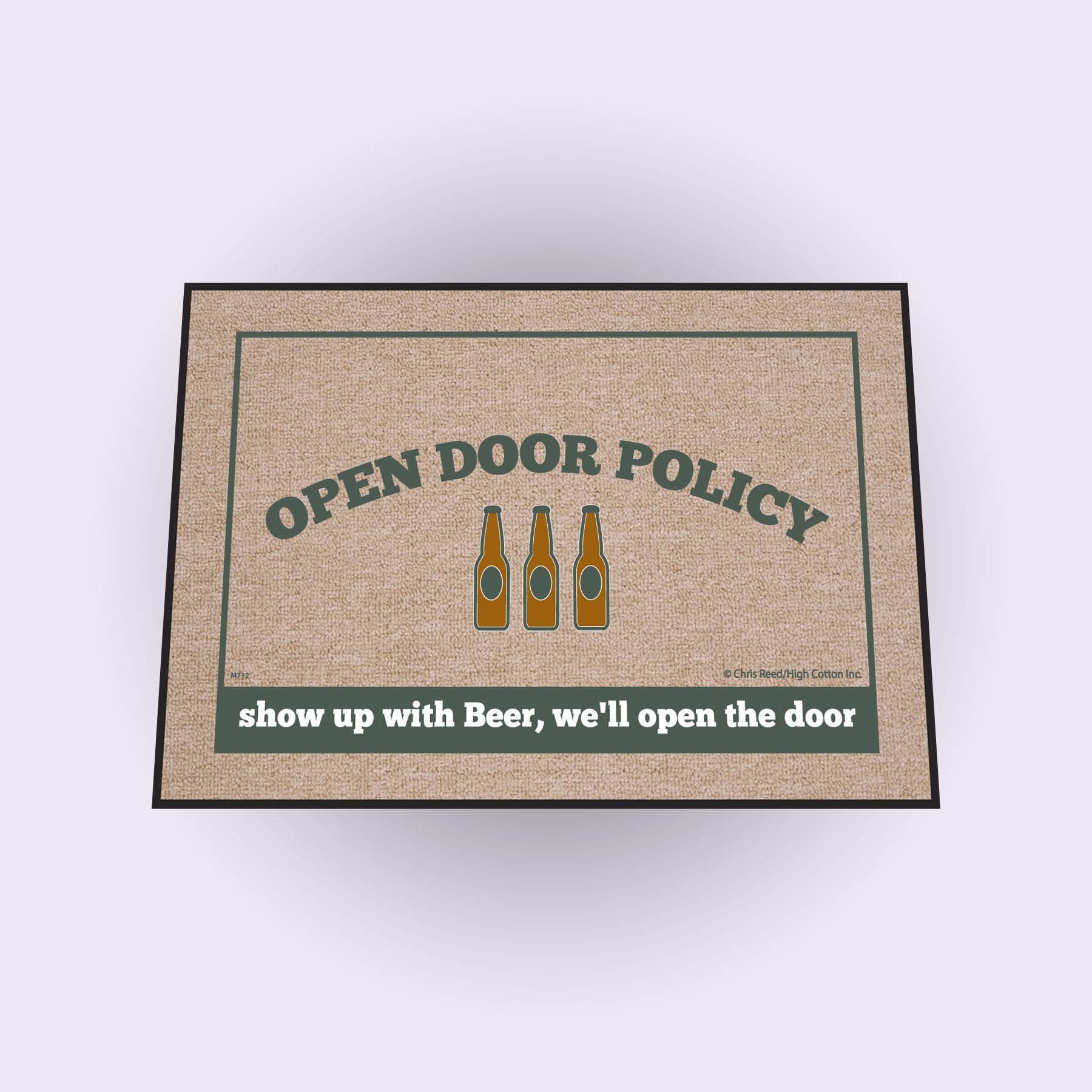 High CottonOpen Door Policy Beer Doormat