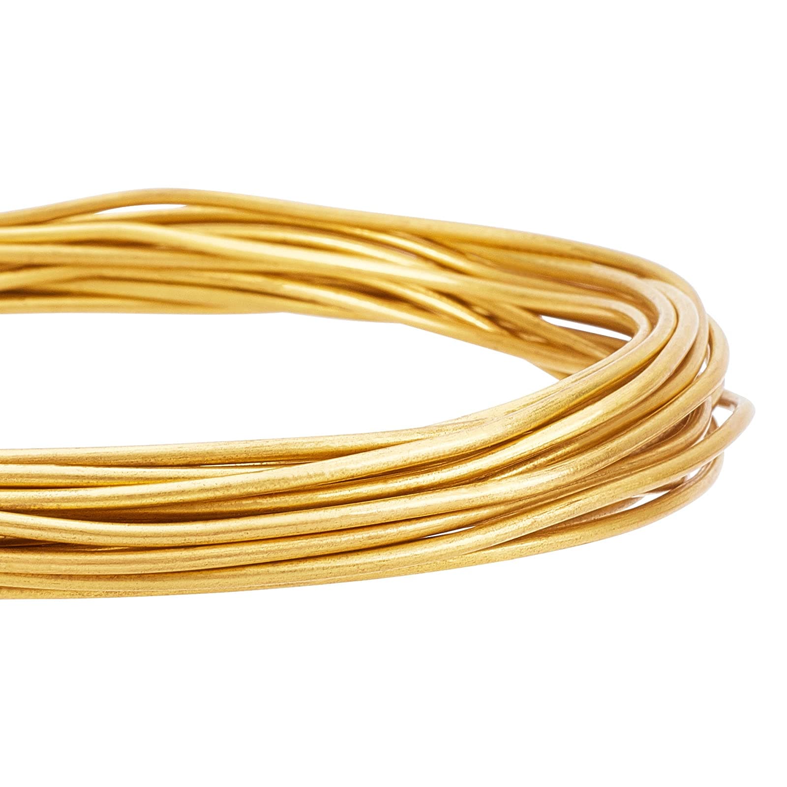 BENECREAT 5 m 2 mm Round Pure Copper Wire Gold Brass Wire for Beading and Jewellery Making