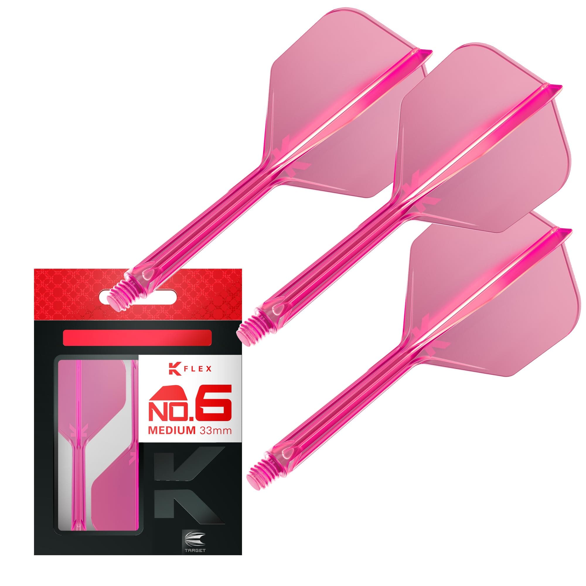 Target Darts K Flex Integrated Dart Flights And Shafts, No.6 | Pack Of 3 K-Flex - No6, Kflex All In One Moulded Dart Flight & Stem Lengths: Short, Intermediate & Medium | Professional Dart Accessories