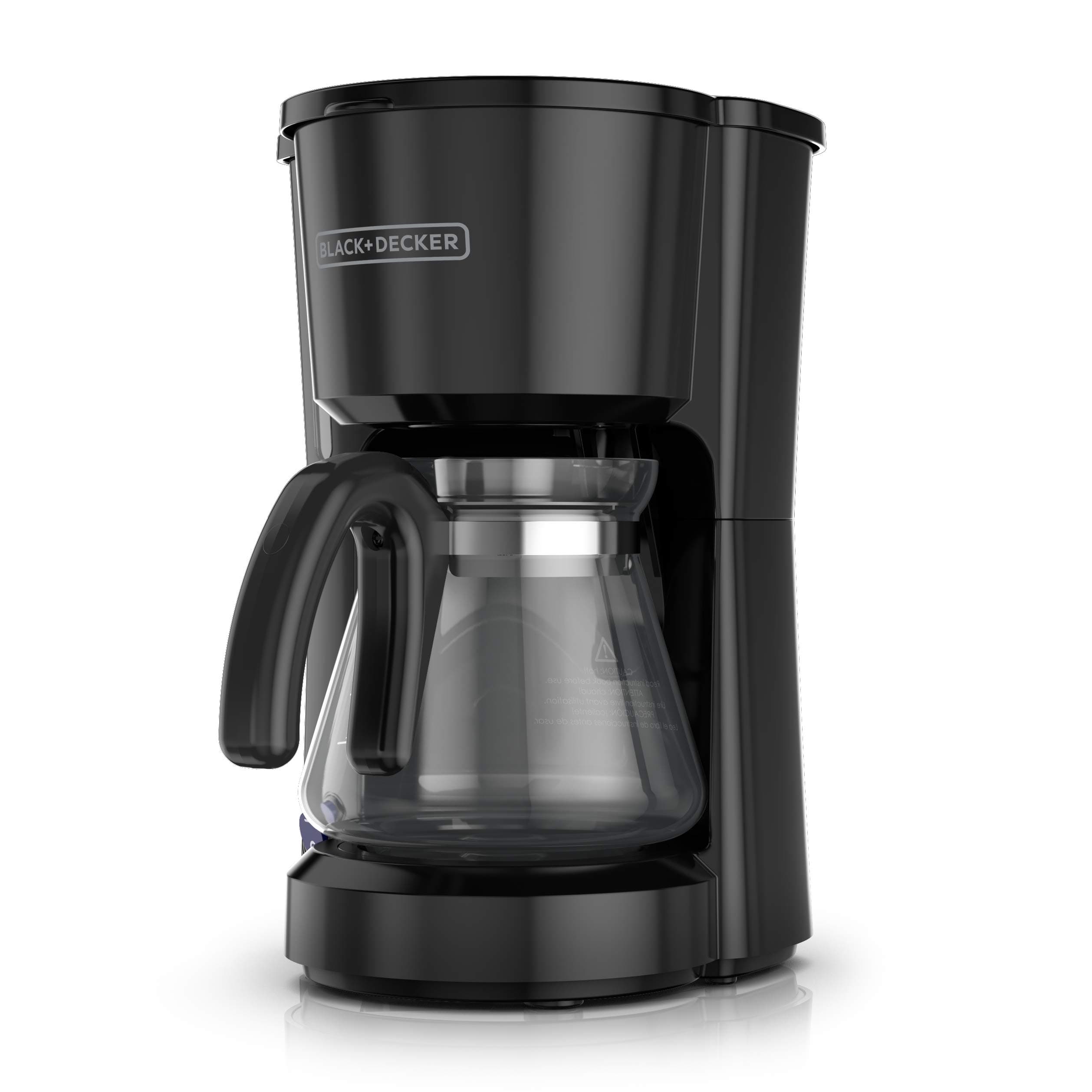 5-Cup Coffee Maker with On/Off Switch, Sneak-A-Cup Feature, and Easy-View Water Window, Black