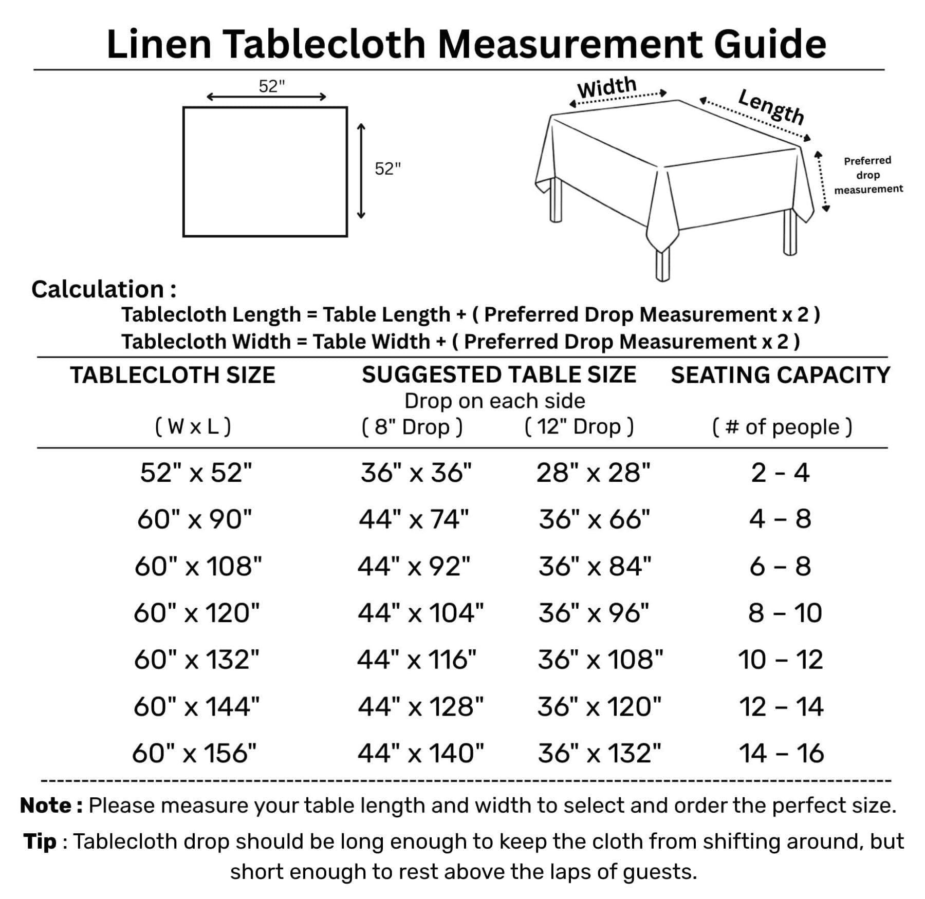 Solino Home Stripe Linen Tablecloth – 100% Pure Linen Blue and White Table Throw 52 x 52 Inch for Spring – Handcrafted and Machine Washable – Sorrento Stripe