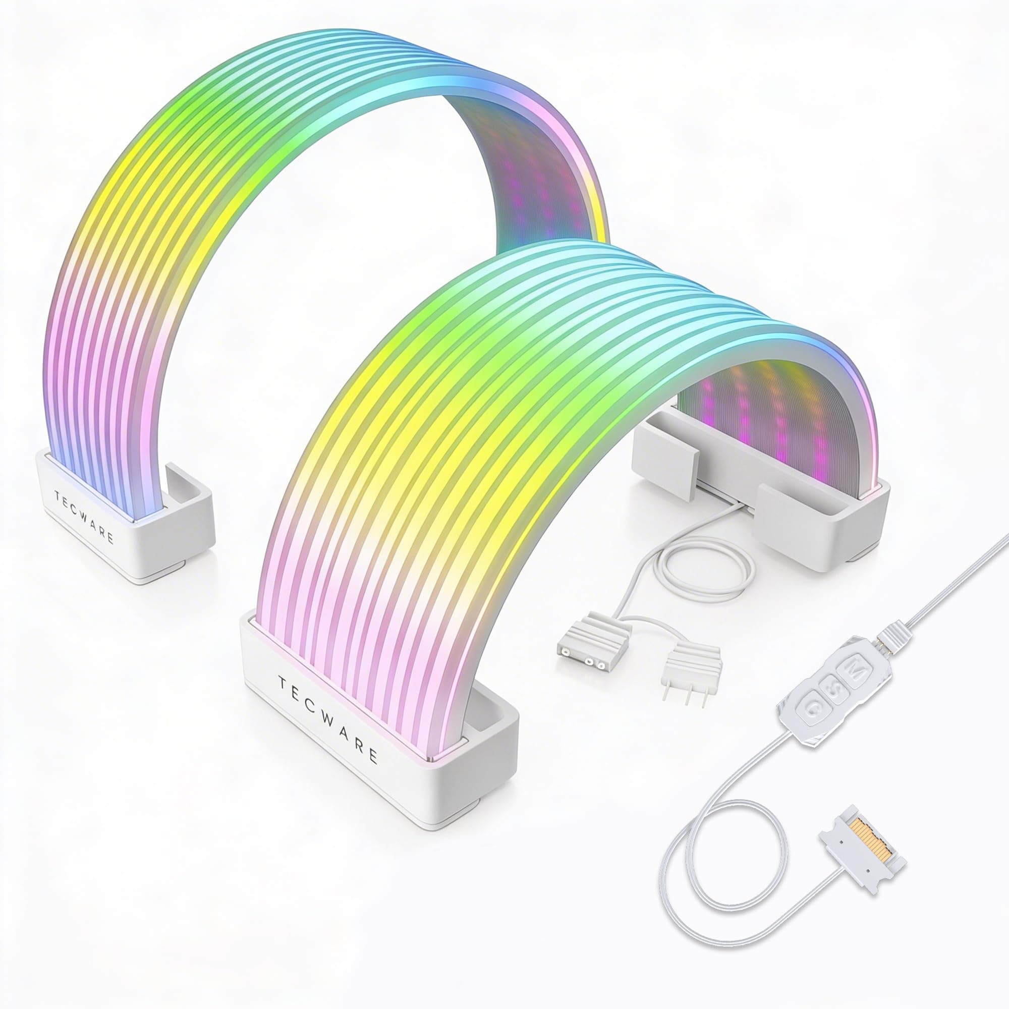 Flex RGB Light Strip Set for PSU, GPU, Motherboard ARGB Sync PC Case Accessory, Compatible with 8-pin & 24 pin (White)