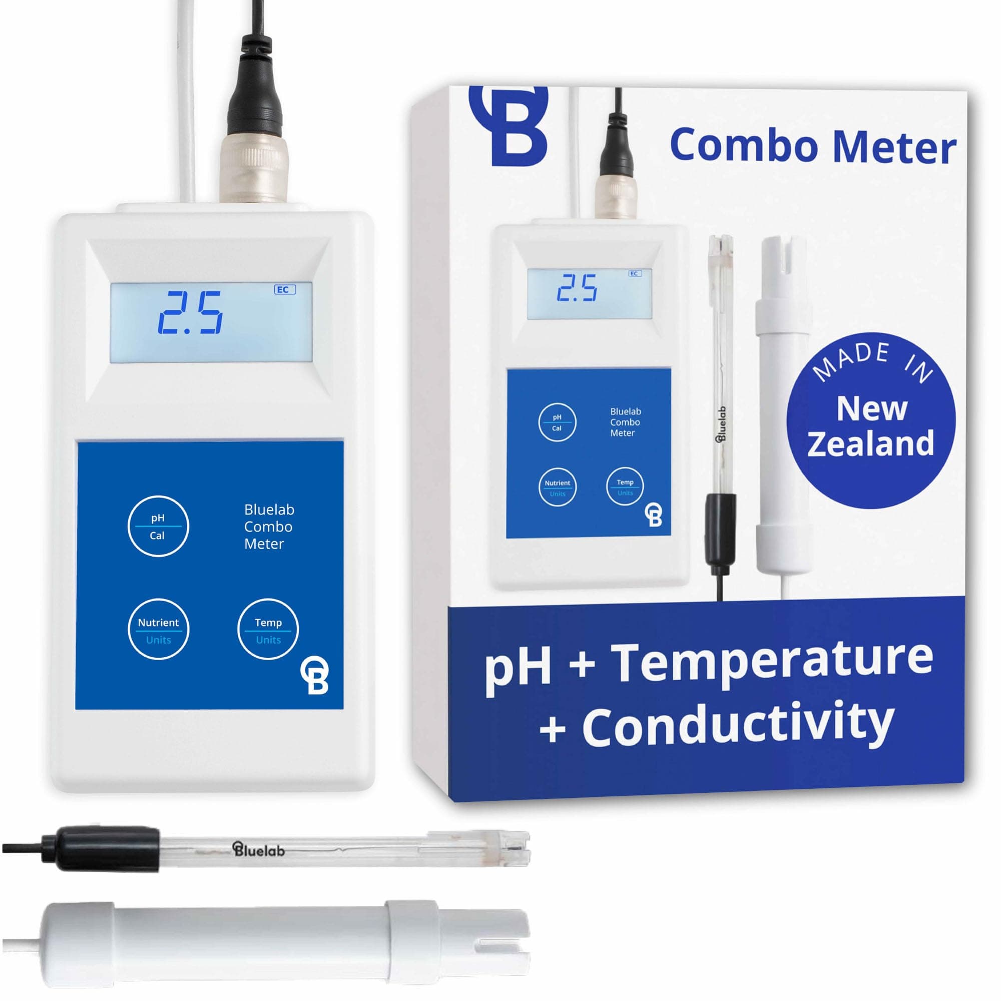 Bluelab Metcom Combo Meter For Ph, Temperature, Conductivity (Nutrient) In Water With Easy Calibration, Digital Tds R For Hydroponic System And Indoor Plant Grow, Pack Of 1