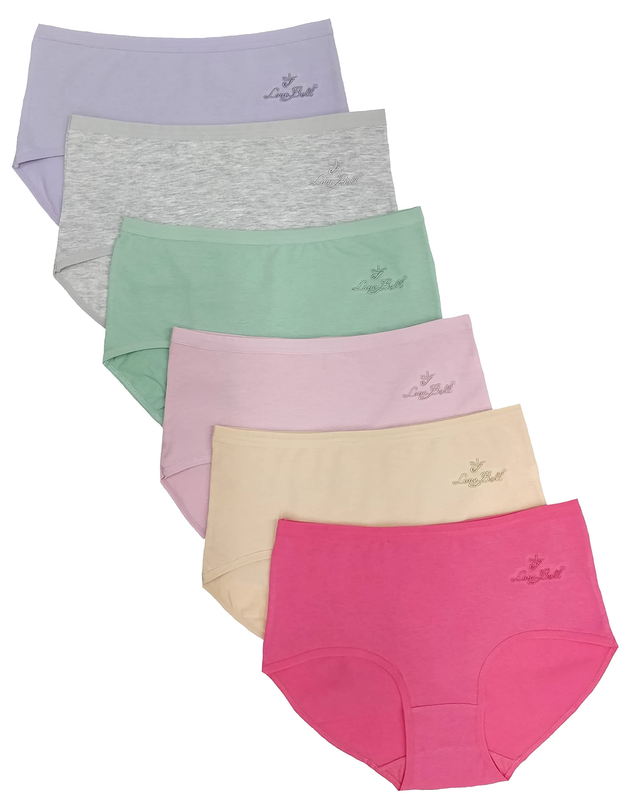 Love BellPremium Cotton Four-way stretch Panties - MULTIPACK - Regular and Plus Sizes - Classic Briefs for Women