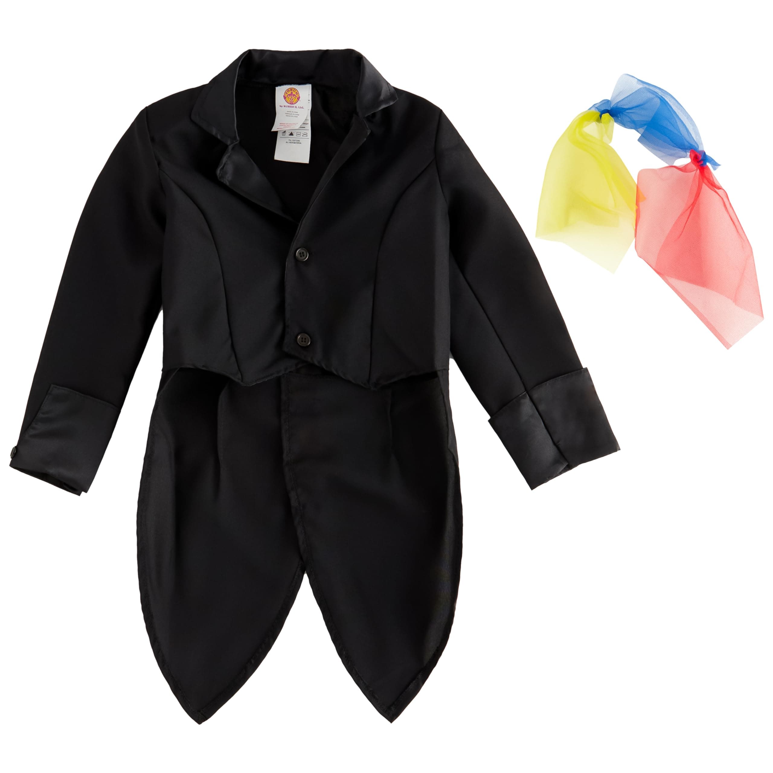 Kid's Black Magician's Tailcoat Costume, Medium Size (Pack of 1) - Eye-Catching Design, Perfect for Birthday Parties, World Book Day, Performances, & More Halloween Halloween
