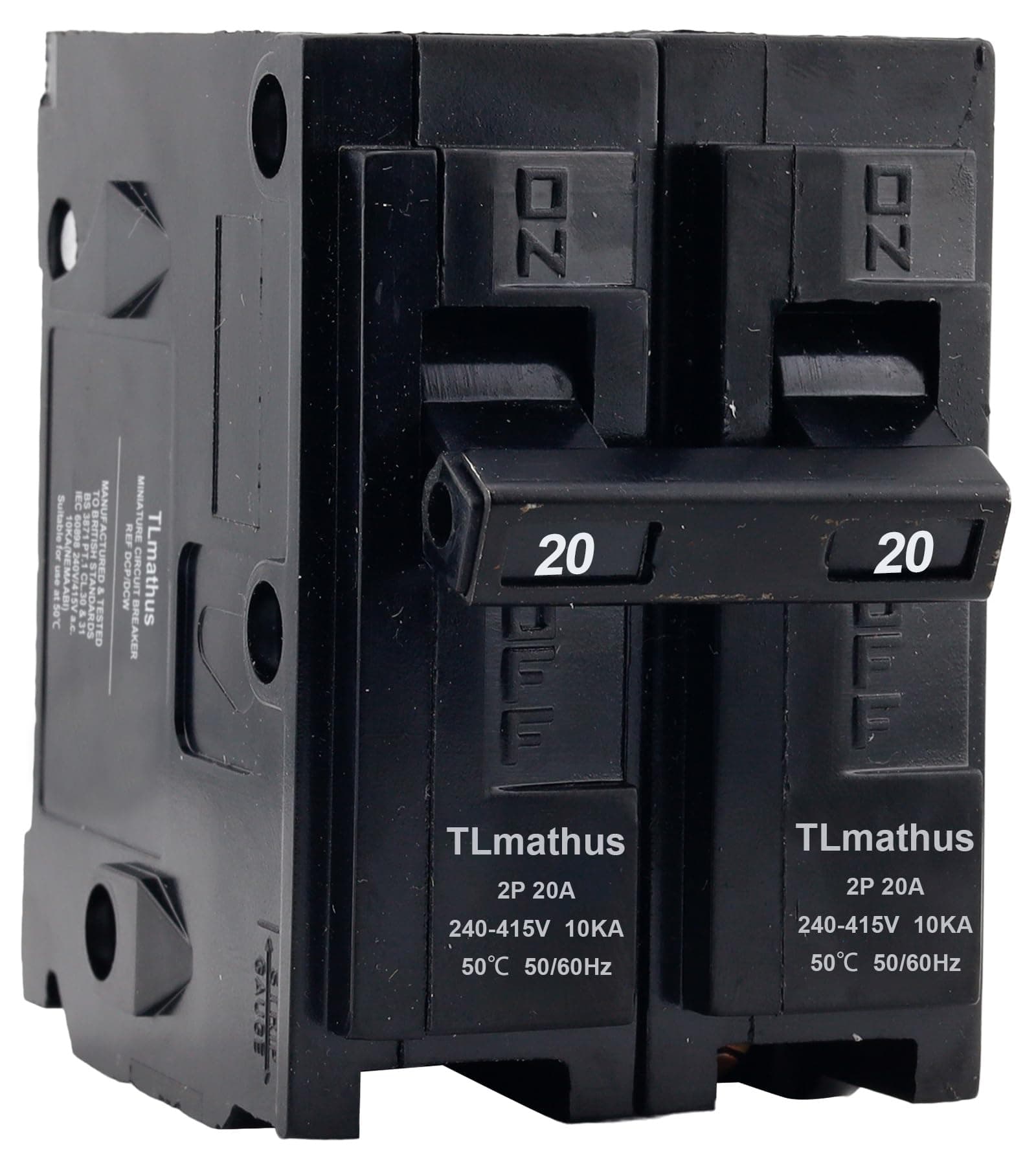 20 Amp 2 Pole Type QP Circuit Breaker Plug-in Mount Standard MCB Thermal Magnetic Protection, 10KA 120/240V, Compatible with Siemens PL and ES Series Load Centers(2P 20A)