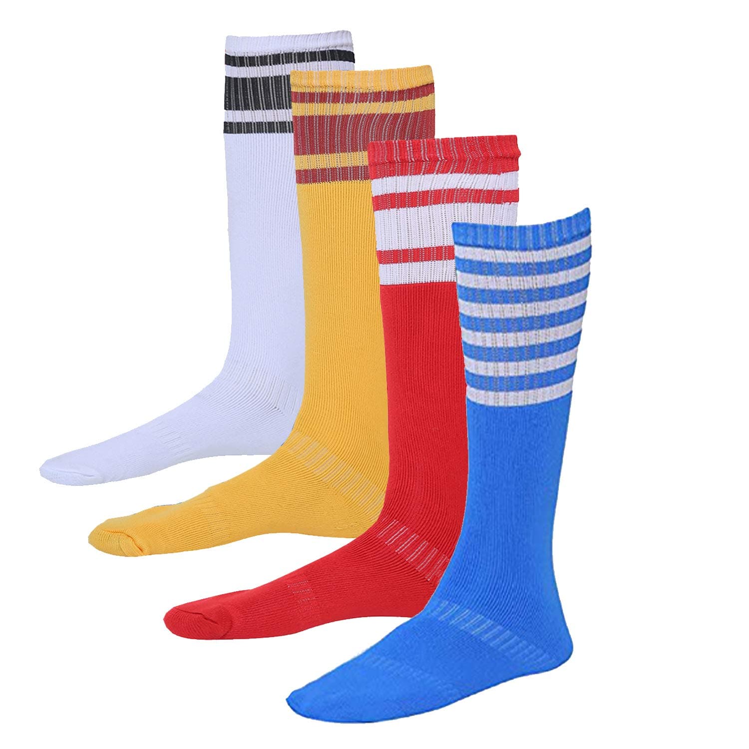 R LON- Men and Women Solid Knee Hight Socks for all sport Wear Multicolor (4 Pair Socks)-71